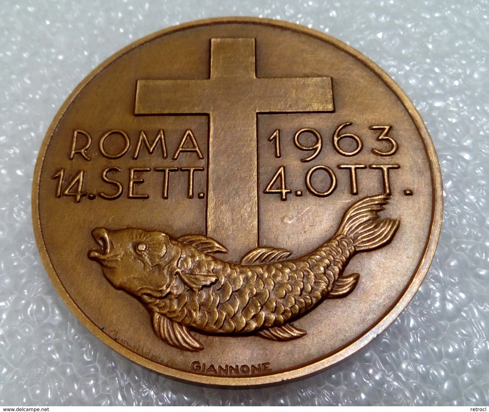 Large Medal 1963 - The First Exhibition Of Religious Medal - Roma - Bronzes