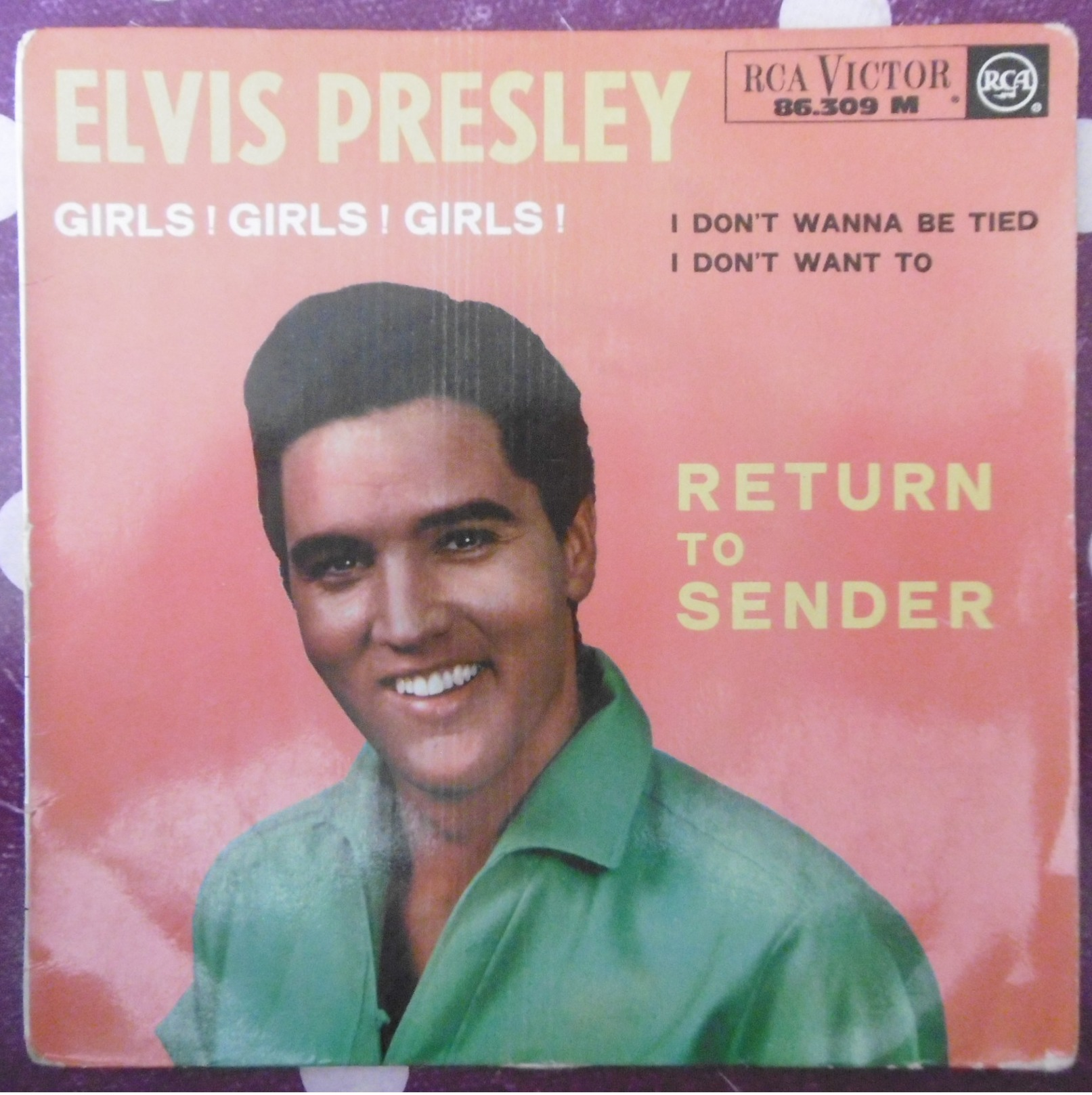 45  TOURS  ELVIS  PRESLEY   GIRLS  GIRLS  GIRLS     RCA  VICTOR  86.309 M BIEM   1ERE PUBLICATION  1963 - Rock