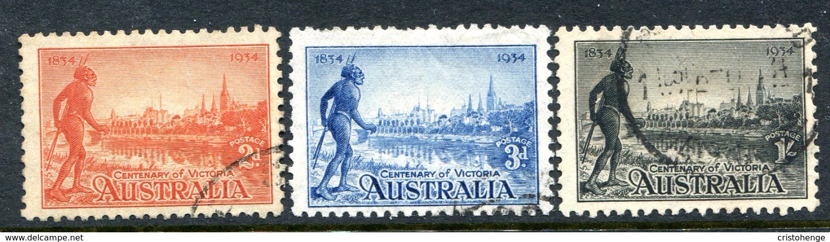 Australia 1934 Centenary Of Victoria - P.10½ - Set Used (SG 147-149) - Usati