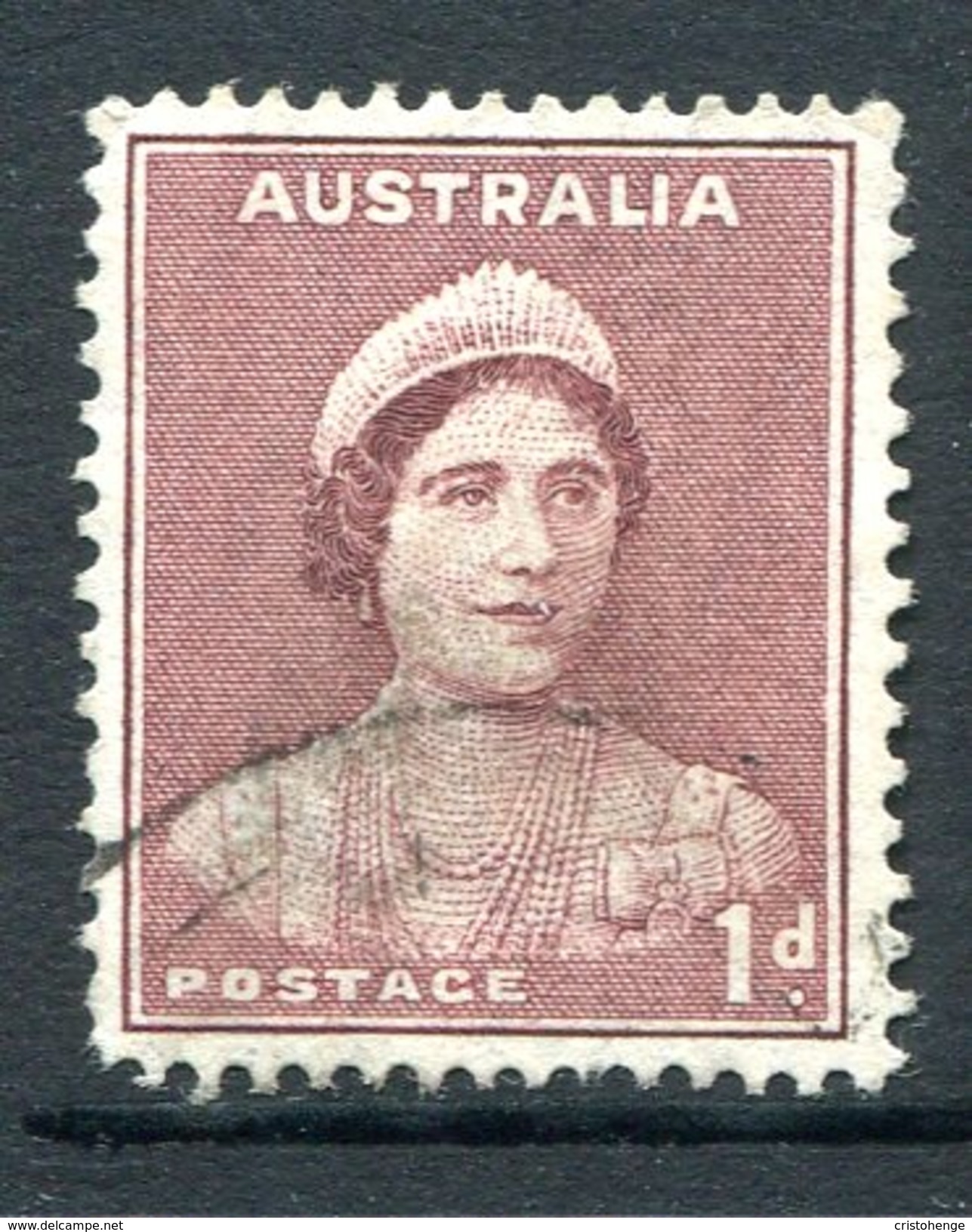 Australia 1937-49 KGVI Definitives (p.15 X 14) - 1d Queen Elizabeth Used (SG 181) - Oblitérés