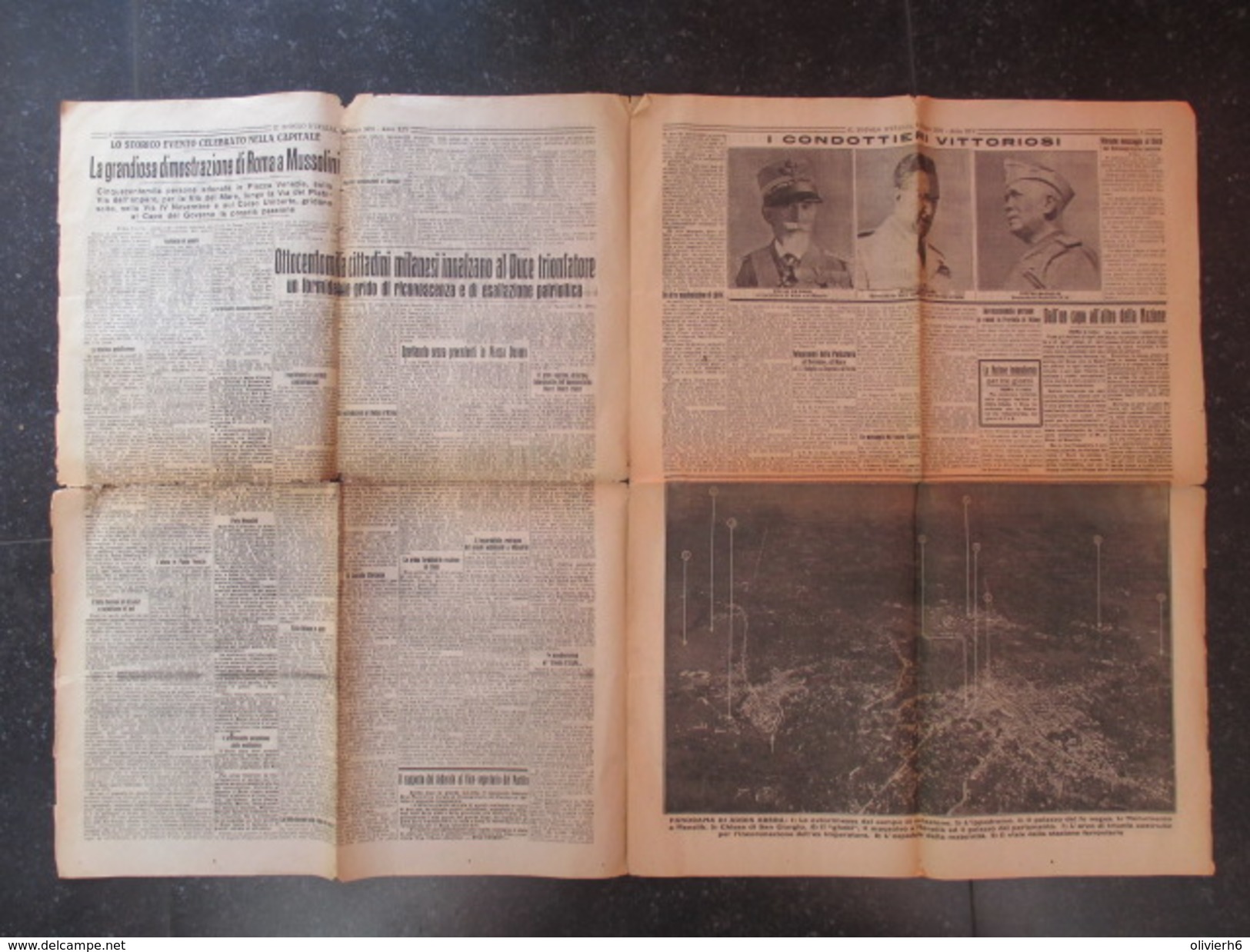 VP JOURNAL (M1704) IL POPOLO D'ITALIA 6 Maggio 1936 (6 Vues) Entrée Dans ADDIS ABEBA Benito Mussolini - Guerre 1939-45