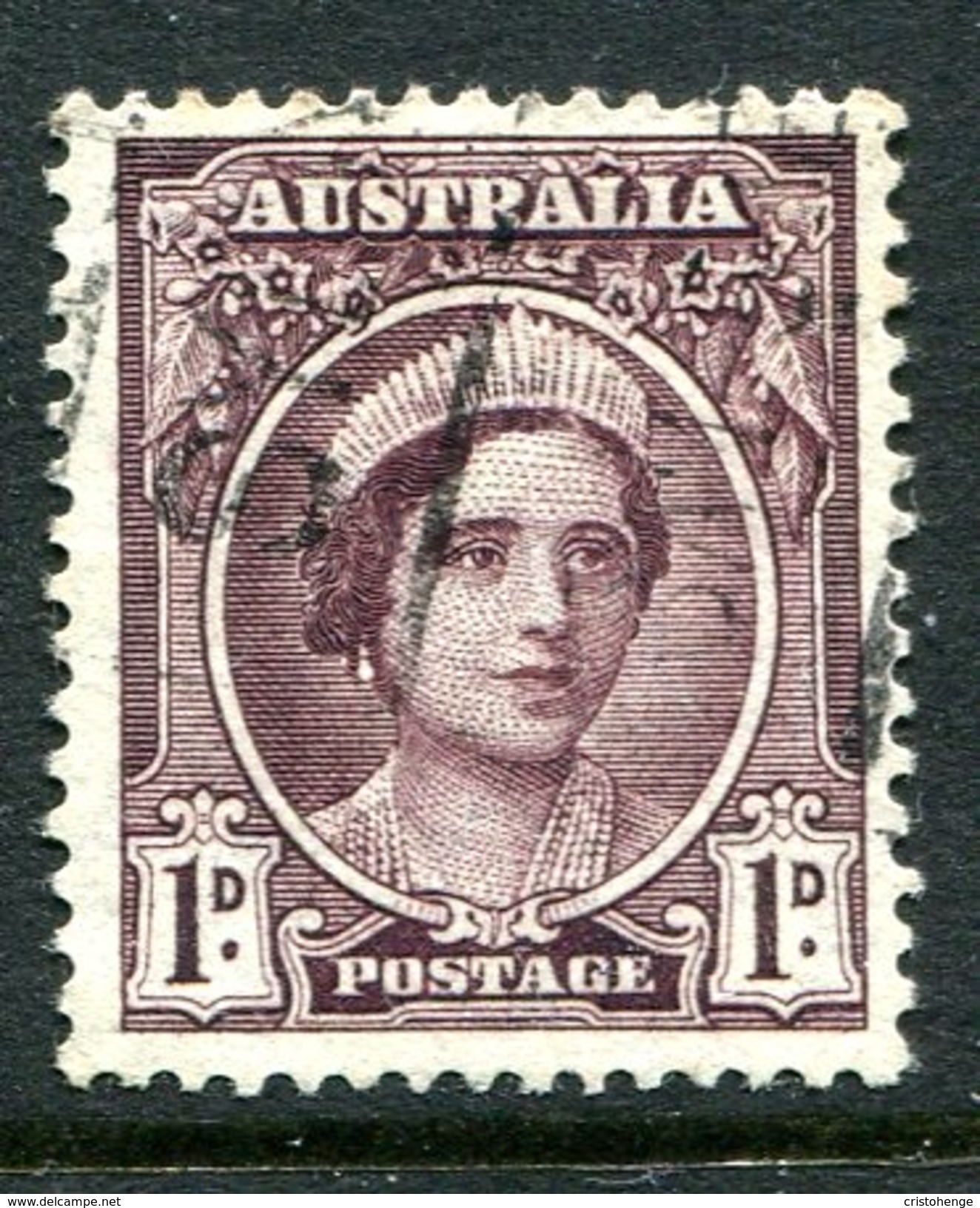 Australia 1942-50 KGVI Definitives - 1d Queen Elizabeth Used (SG 203) - Used Stamps