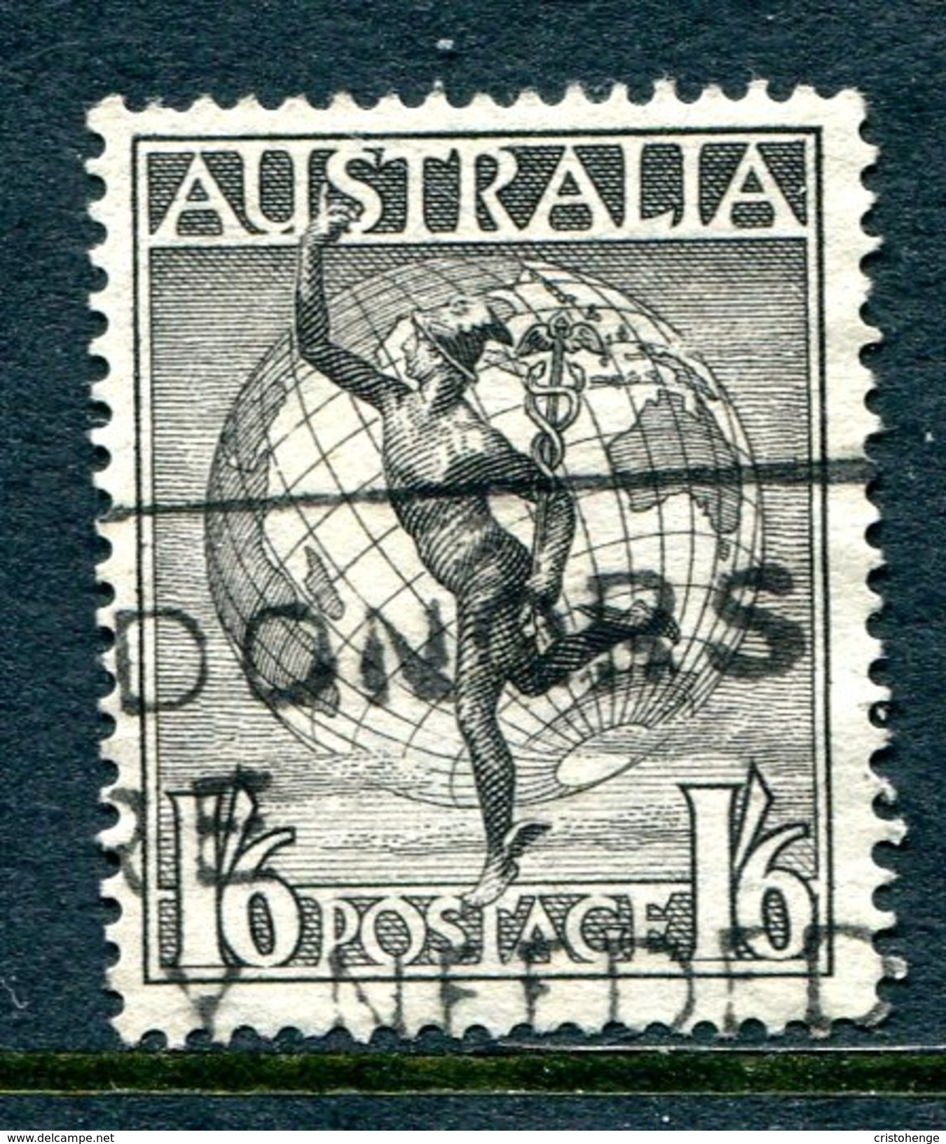 Australia 1948-56 Definitives (Wmk. Sideways) - 1/6 Hermes & Globe Used (SG 223a) - Neufs