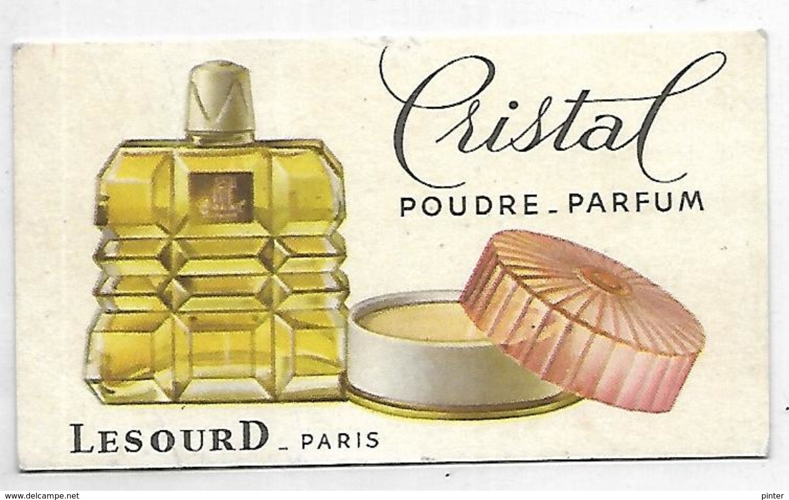 PUBLICITE - Poudre-Parfum CRISTAL - LESOURD Paris - Carte 9 X 5 Cm - Werbepostkarten