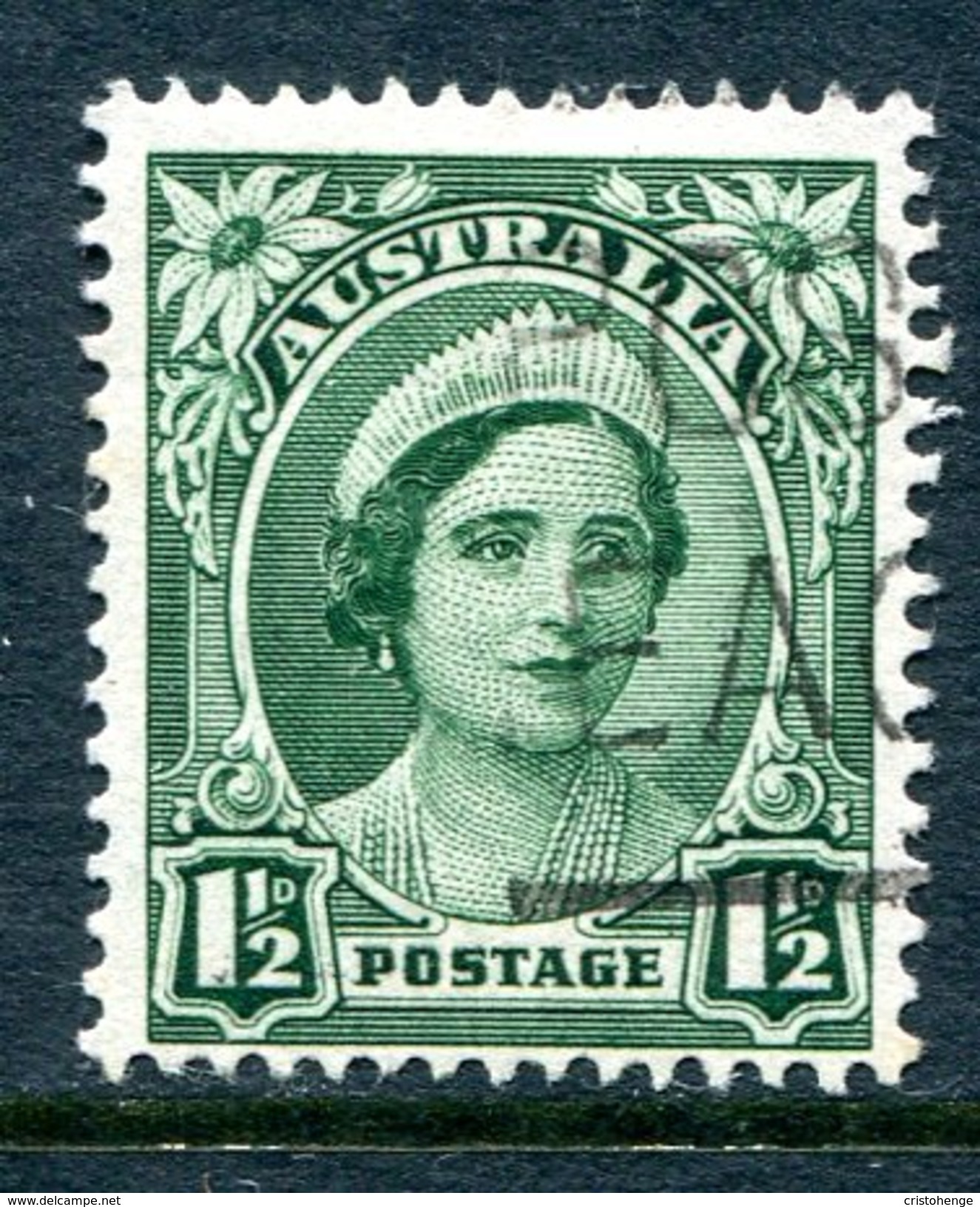 Australia 1948-56 KGVI Definitives (No Wmk.) - 1½d Queen Elizabeth Used (SG 229) - Gebruikt