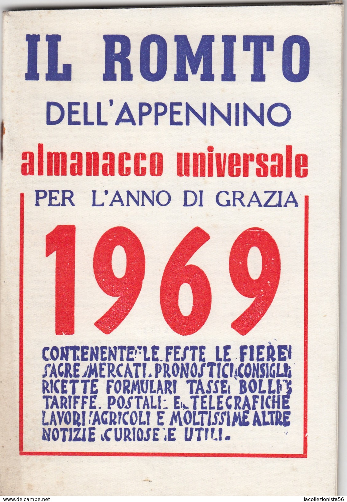 8495-IL ROMITO DELL'APPENNINO-ALMANACCO UNIVERSALE-TORTONA(ALESSANDRIA)-1969 - Andere & Zonder Classificatie