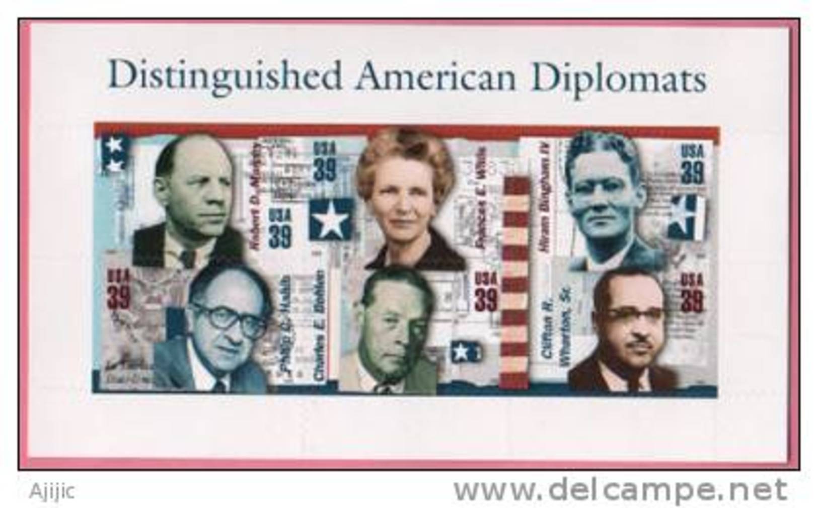 Grands Diplomates Americains ( Robert Murphy, Hiram Bingham,Charles Bohlen  WW II, Etc) 6 T-p Neufs ** - WW2