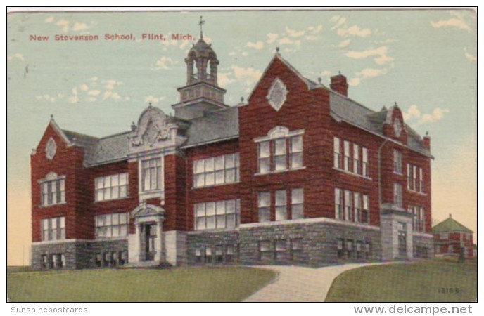 Michigan Flint The New Stevenson School 1916 - Flint