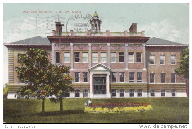 Michigan Flint The Walker School 1908 - Flint