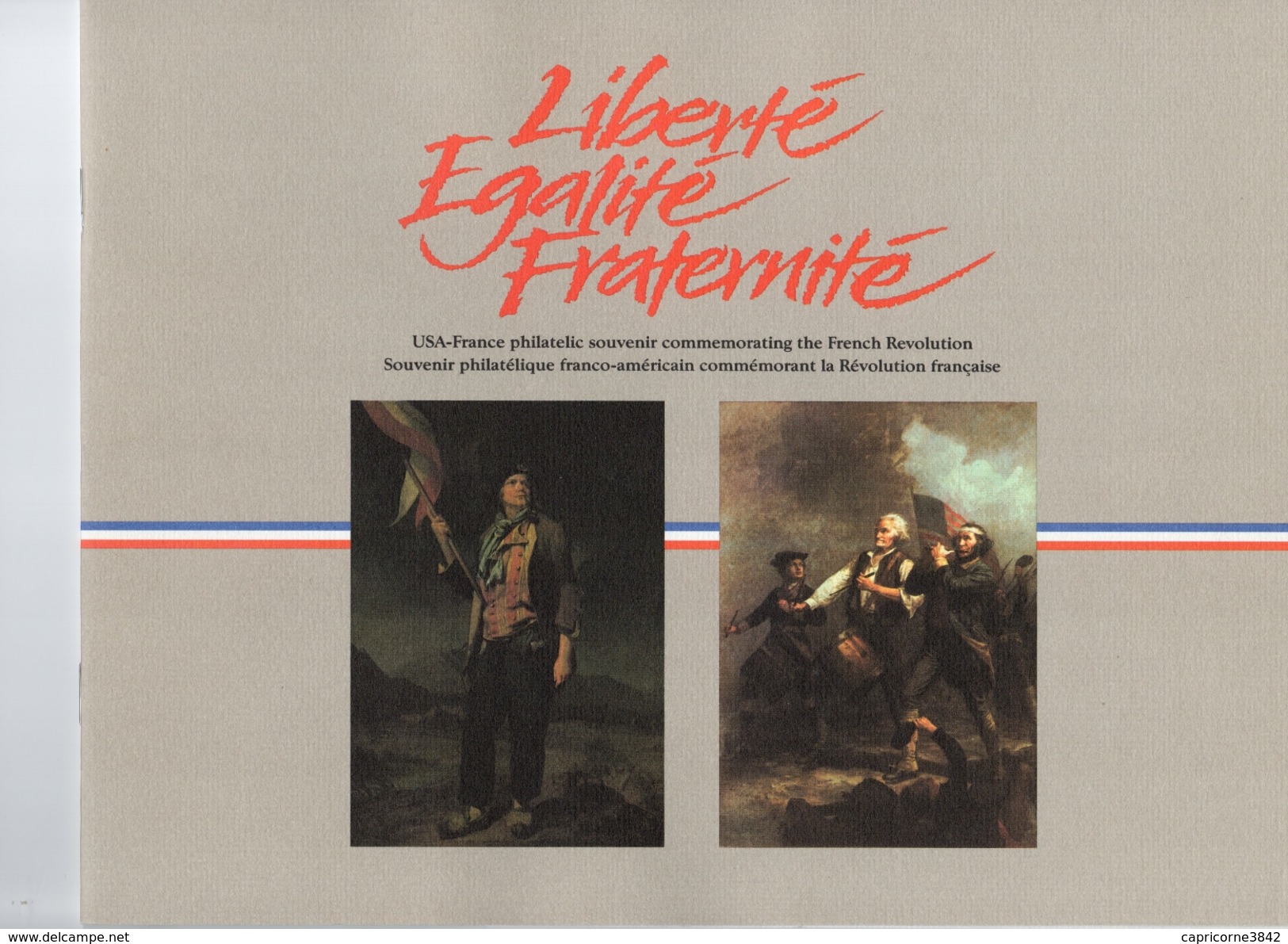 1989 -Livret Philatélique De Luxe  FRANCO-AMERICAIN "La Révolution Française" -Triptyque Français (2576) +bloc USA (2044 - 1981-1990