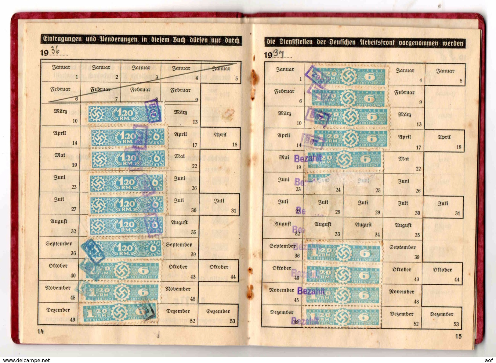 ARBEITSFRONT Allemand 1933 - Documents