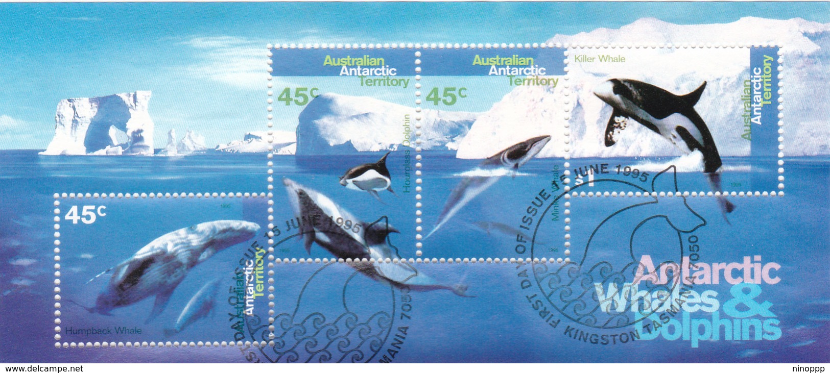 Australian Antarctic Territory  MS1  1995 Whales And Dolphins Miniature Sheet Used - Lettres & Documents