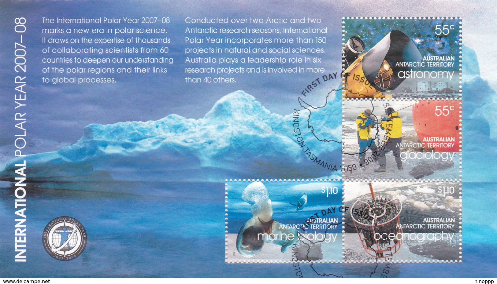 Australian Antarctic Territory  MS4 2008 International Polar Miniature Sheet Used - Lettres & Documents
