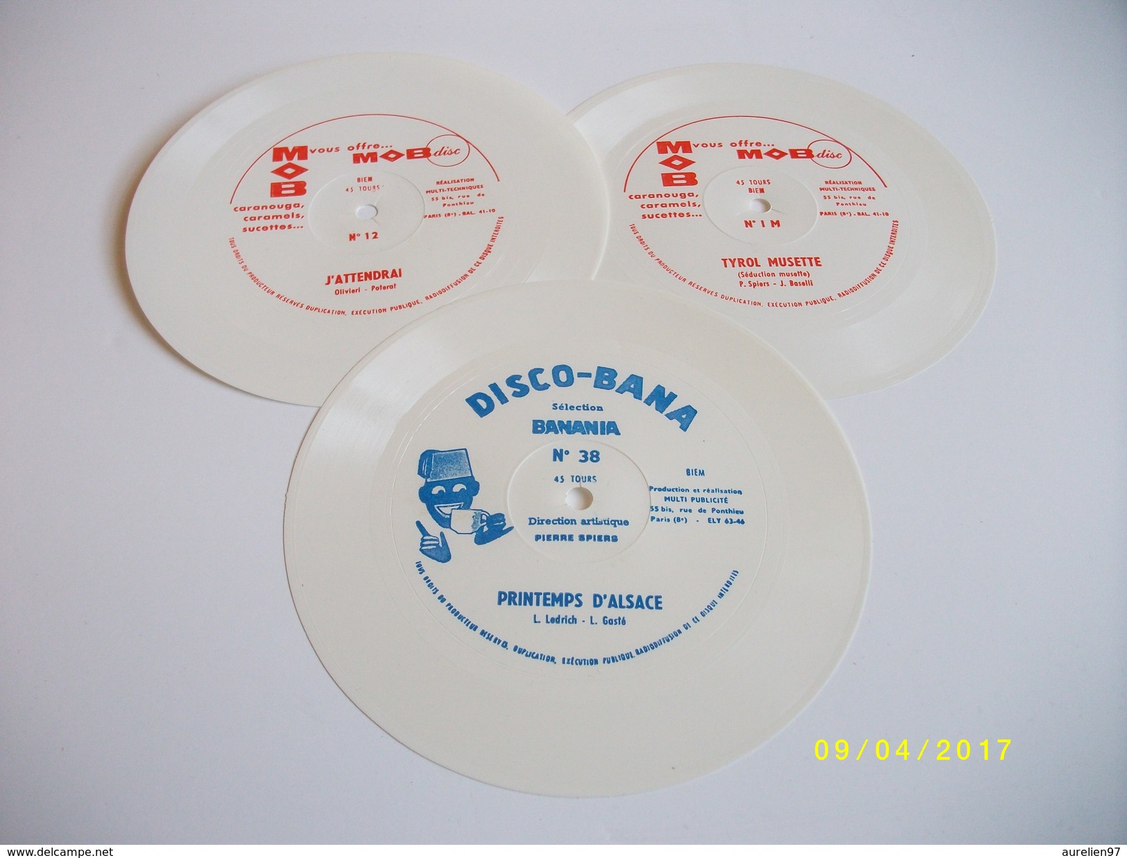 Lot De 3 Flexi Disques Vinyle Souple 45 Tours - Limitierte Auflagen