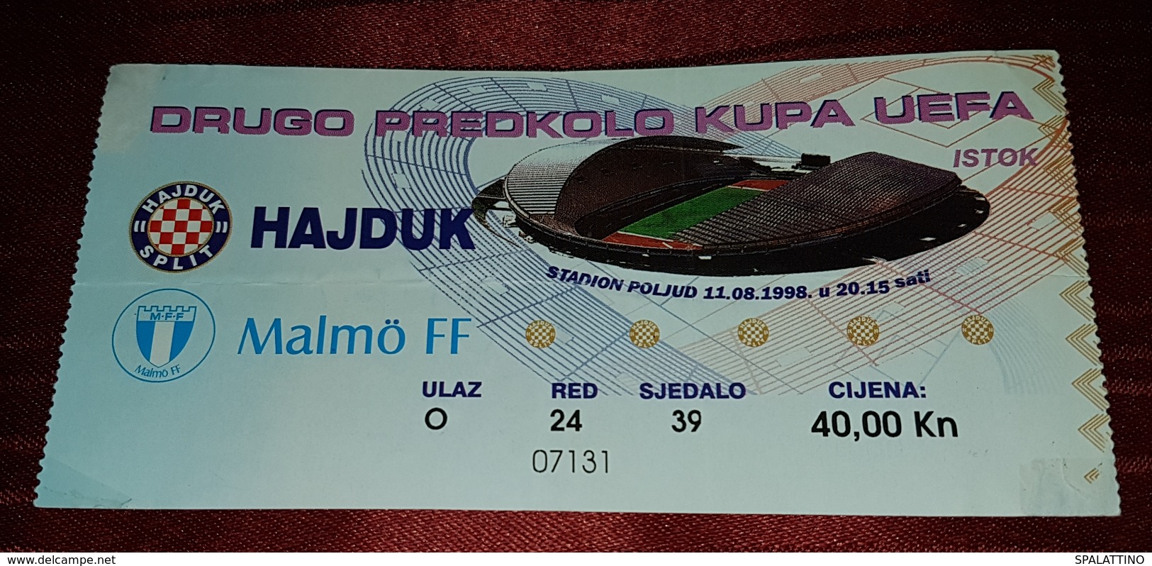 NK HAJDUK SPLIT- MALMÖ IF SWEDEN, FOOTBALL MATCH TICKET - Match Tickets