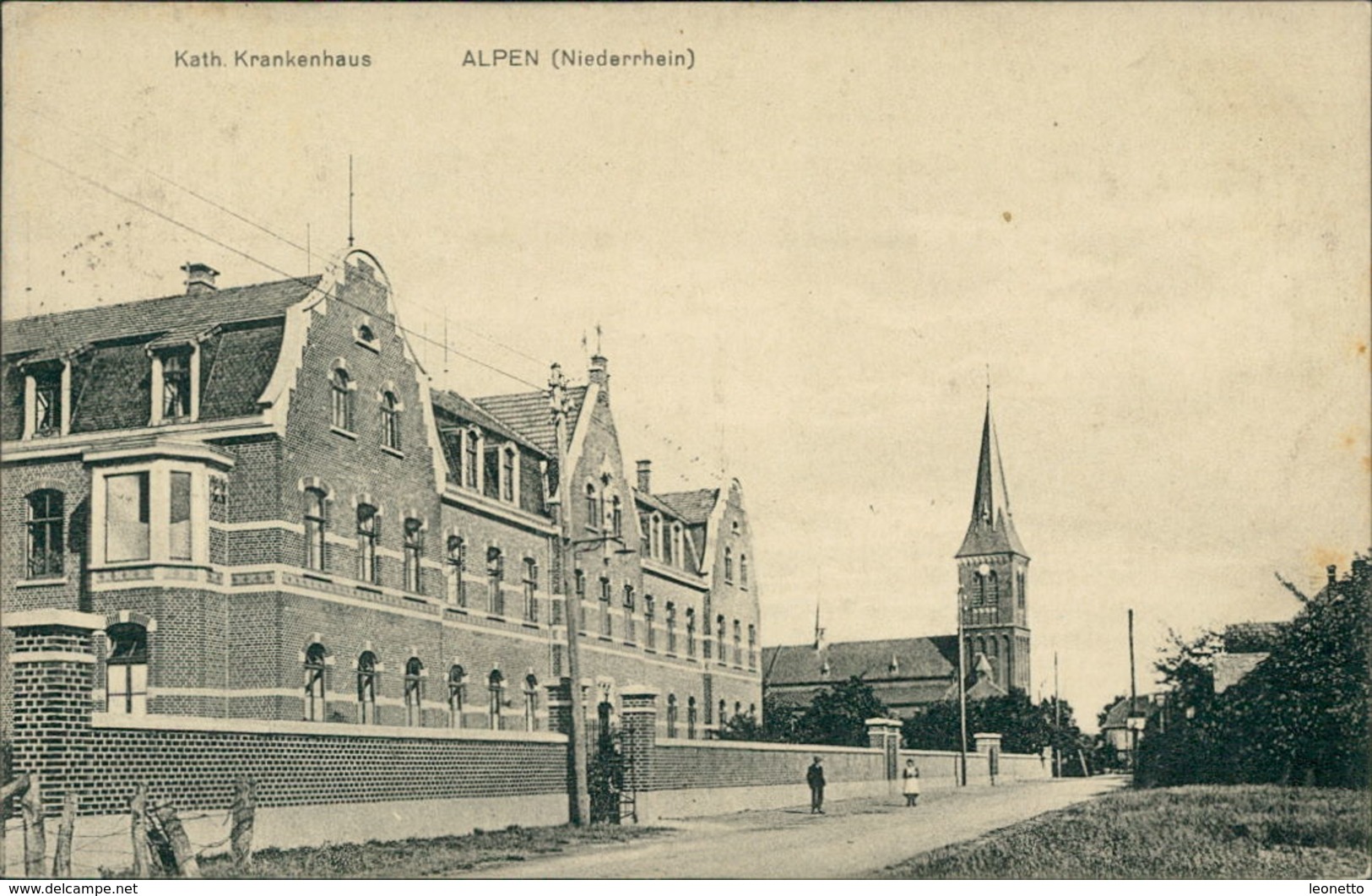 AK Alpen Niederrhein Rhein, Kath. Krankenhaus, O 1921 (23244) - Andere & Zonder Classificatie