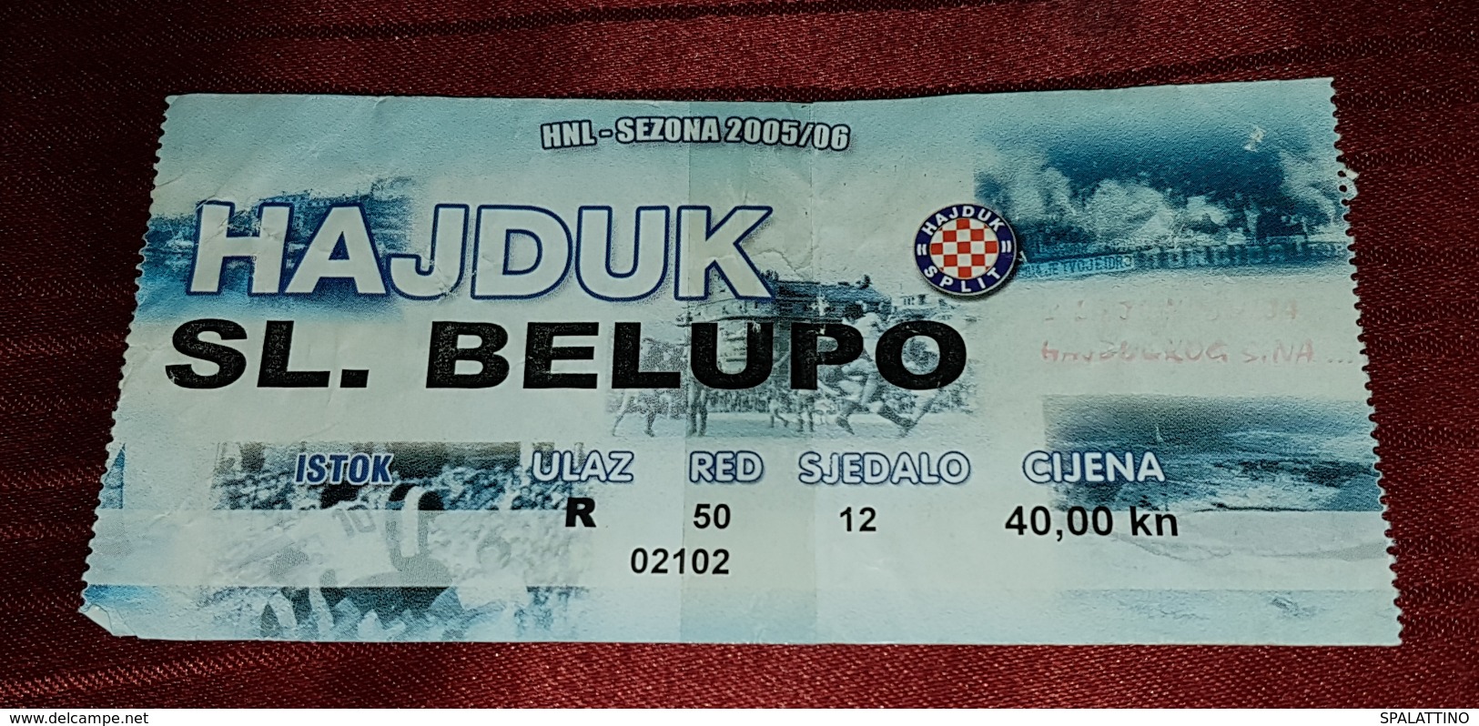 NK HAJDUK- NK SLAVEN BELUPO KOPRIVNICA, CROATIAN FIRST DIVISION FOOTBALL MATCH TICKET - Tickets & Toegangskaarten