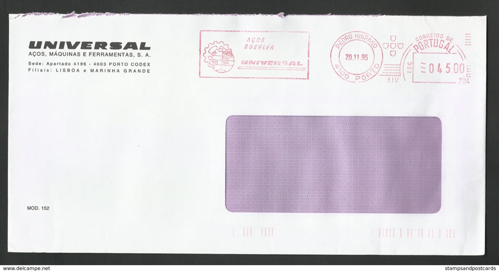 Portugal EMA Cachet Rouge  Acier Boehler Universal 1995 Steel Franking Meter - Machines à Affranchir (EMA)