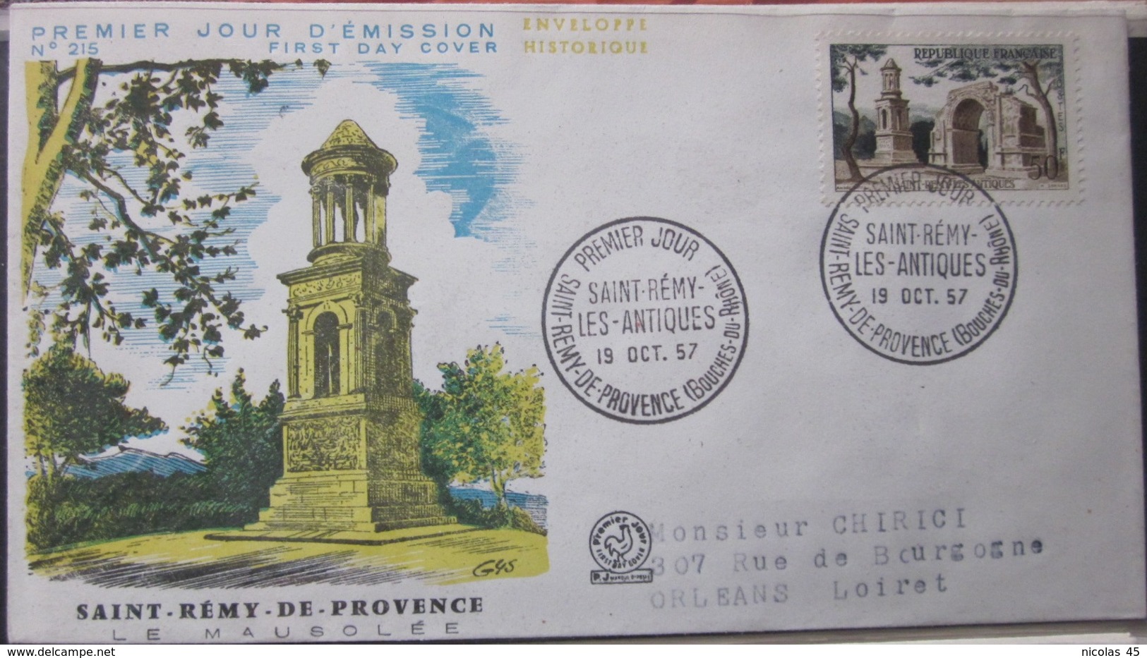 Enveloppe FDC 215 - 1957 - Saint Rémy De Provence - YT 1130 - Storia Postale