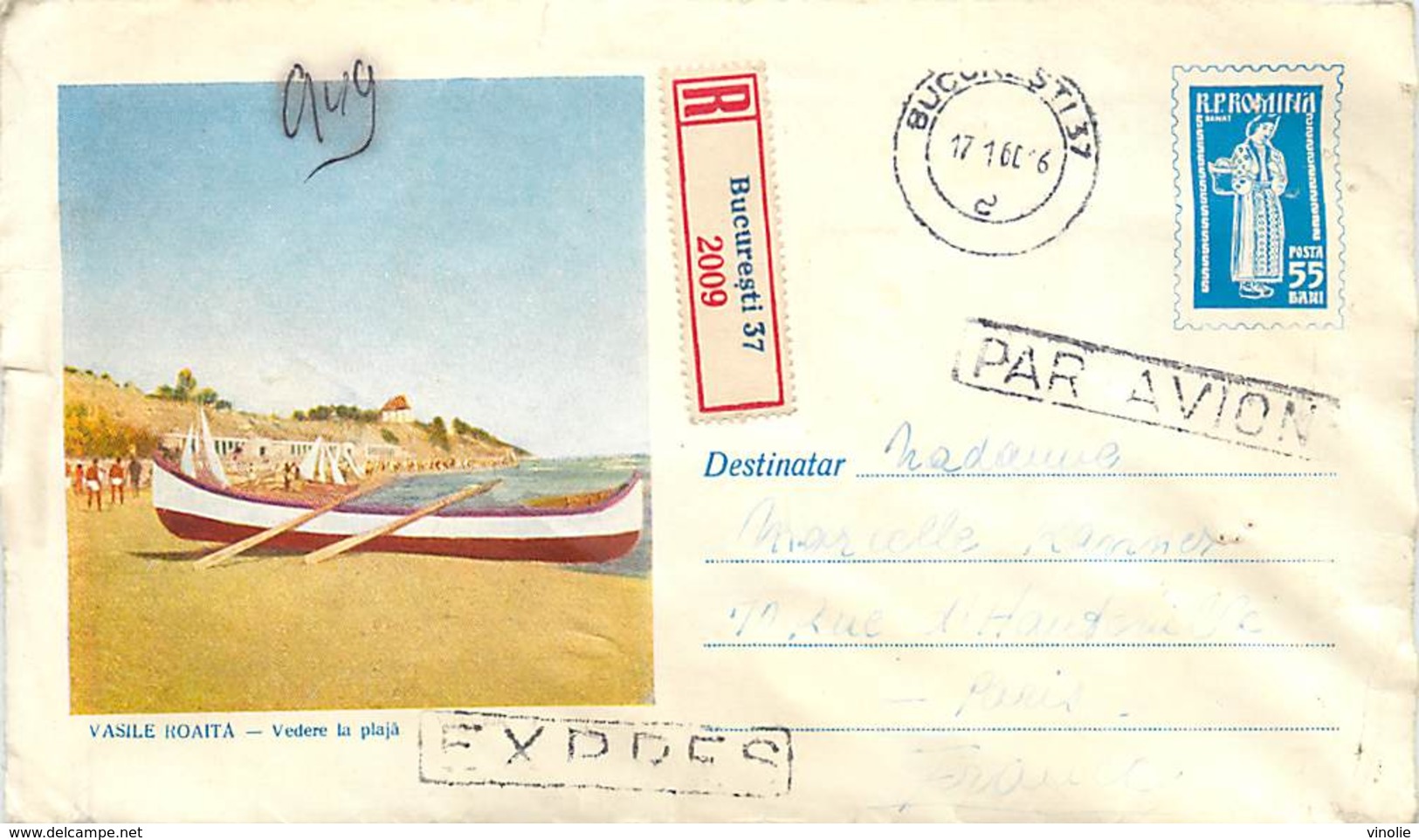 PIE-F-17-1599 :  LETTRE RECOMMANDEE 1960 PAR AVION. - Storia Postale