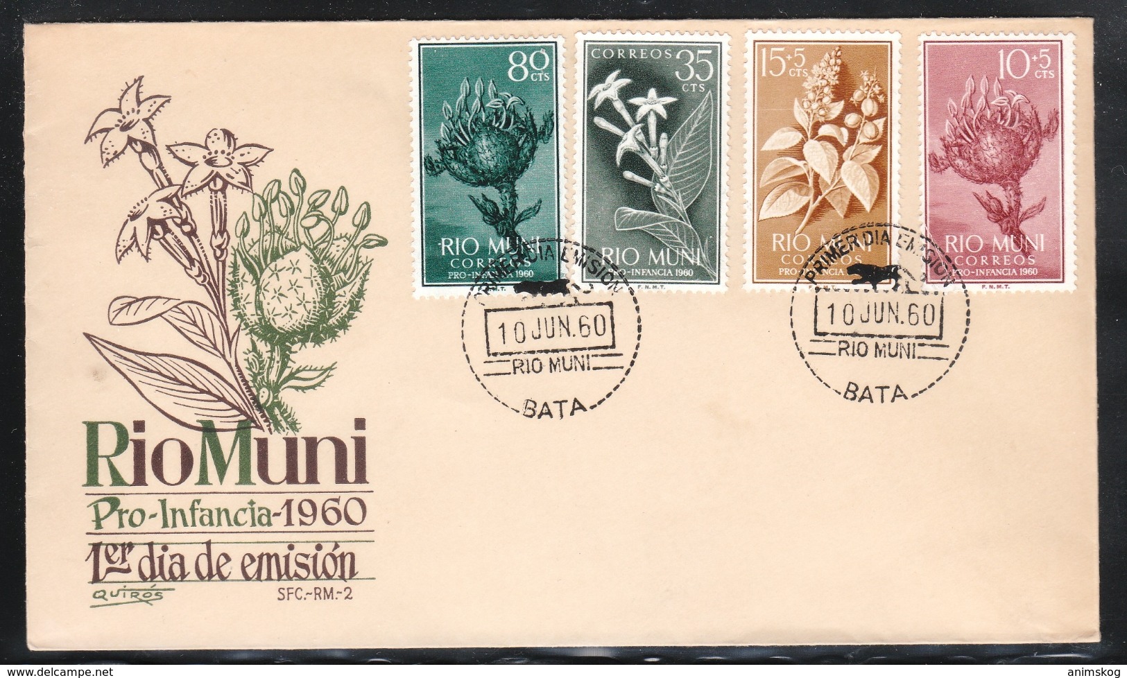 Rio Muni 1960**, Jugendmarken: Pflanzen / Rio Muni 1960, MNH, Youth Stamps: Plants - Sonstige & Ohne Zuordnung