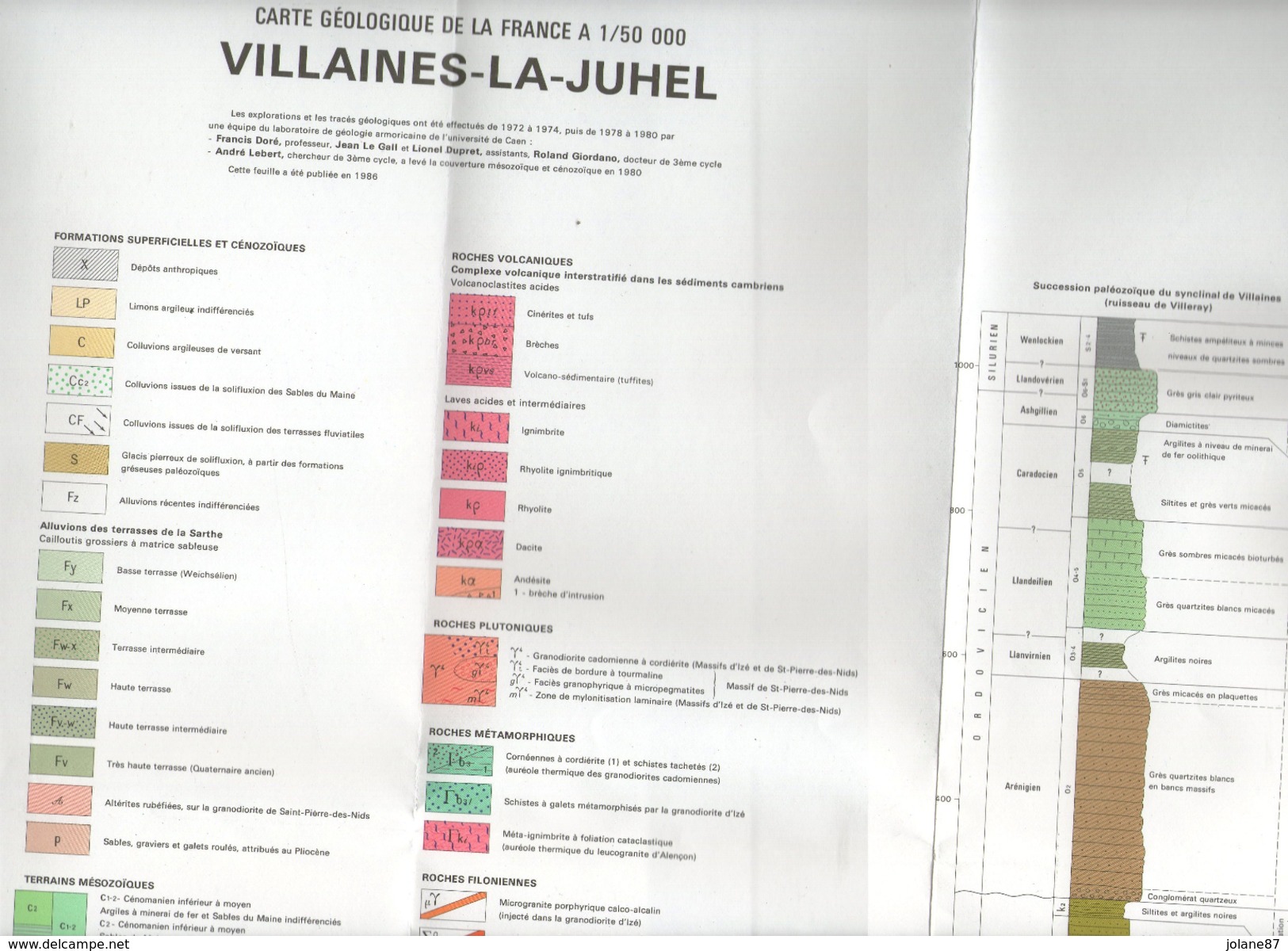 CARTE GEOLOGIQUE 1/50 000 DE LA FRANCE  53  VILLAINES LA JUHEL  N° 286 - Topographical Maps