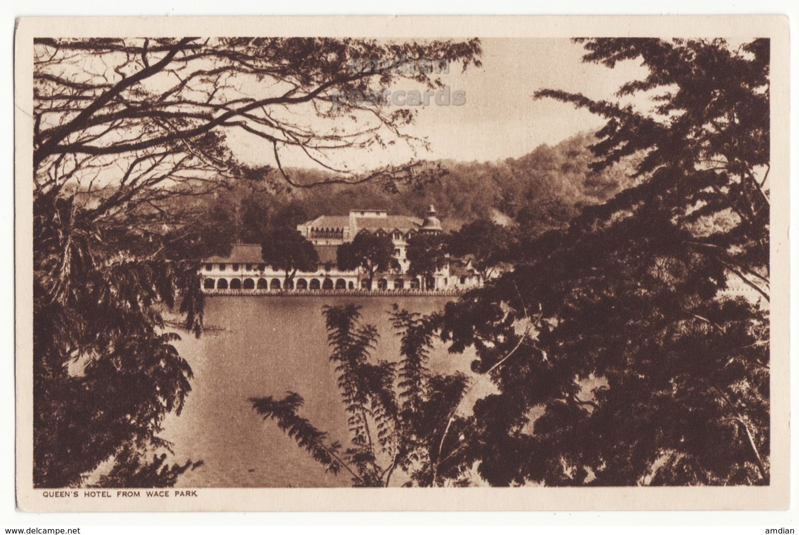 CEYLON KANDY, Queen S Hotel View From Wace Park. C1910s Old Postcard - SRI LANKA - CEYLAN - Sri Lanka (Ceylon)