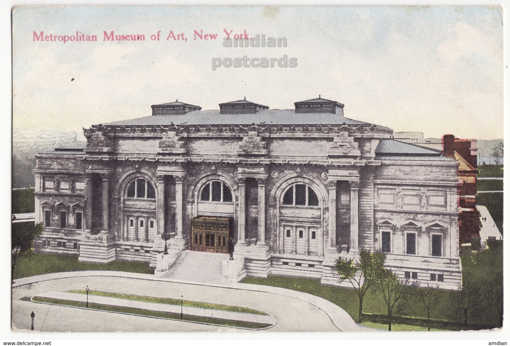 New York City NY, Metropolitan Museum Of Art Building Front View 1910s Vintage Postcard - Musea