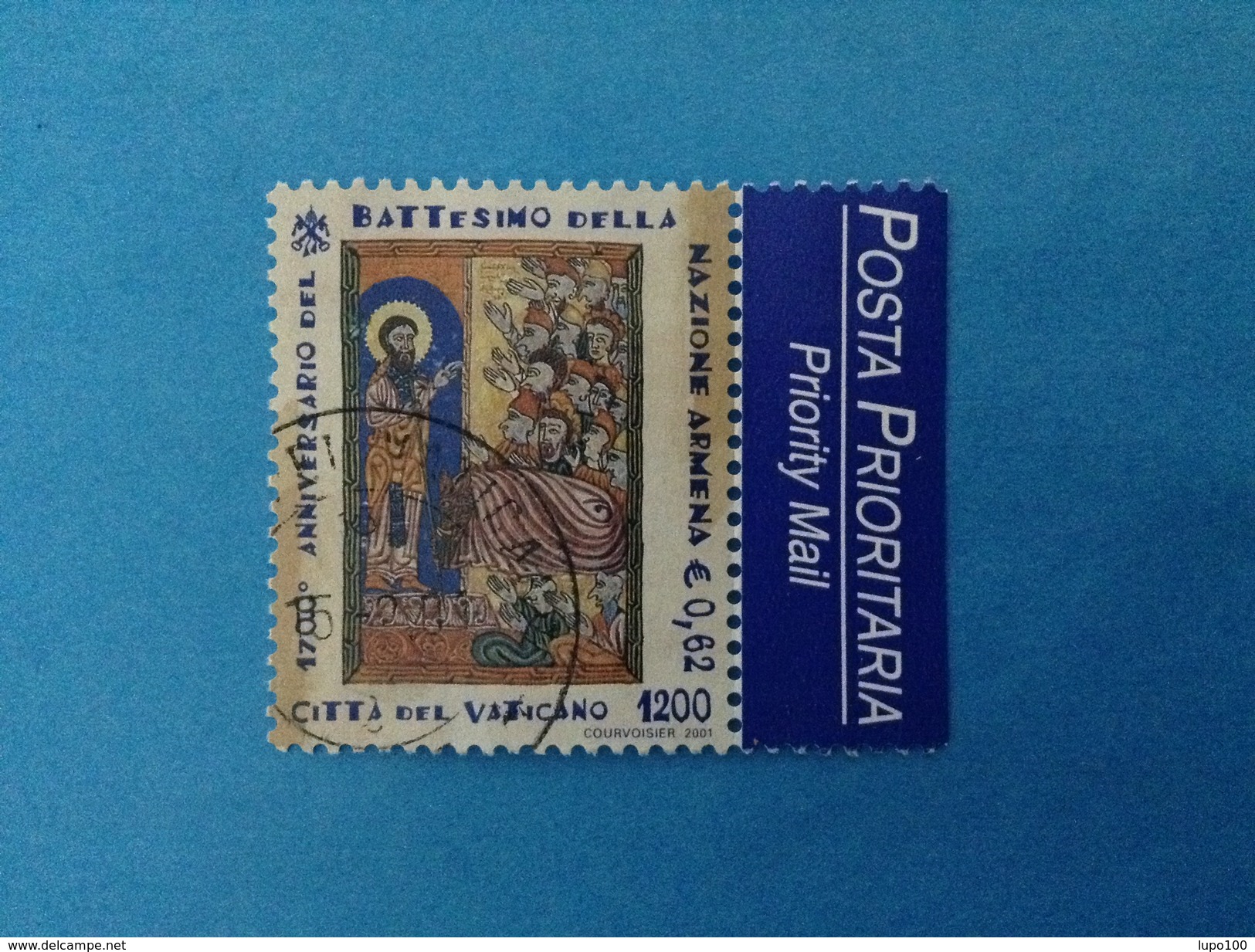 2001 VATICANO FRANCOBOLLO USATO STAMP USED - BATTESIMO NAZIONE ARMENA 0,62 - - Usati