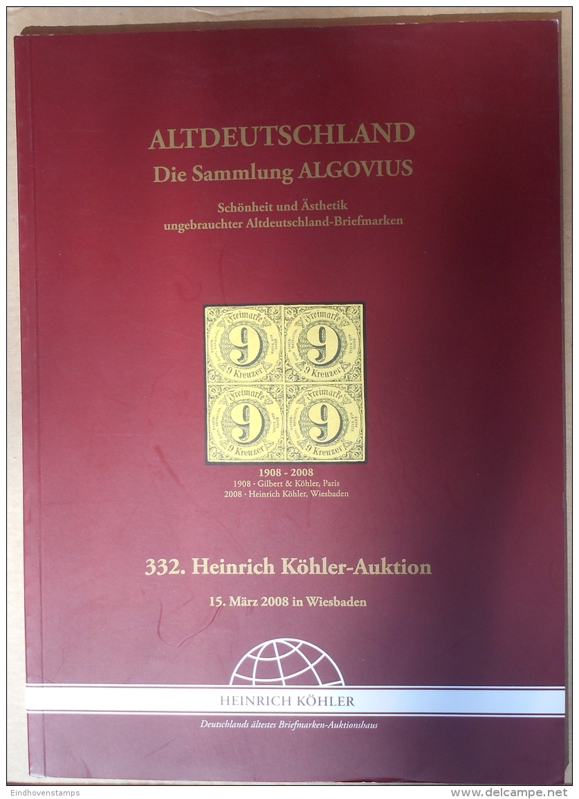 German States Collection, Illustrated Specialized Auktions-Katalog Köhler 2008, 72 Pages - Cataloghi Di Case D'aste