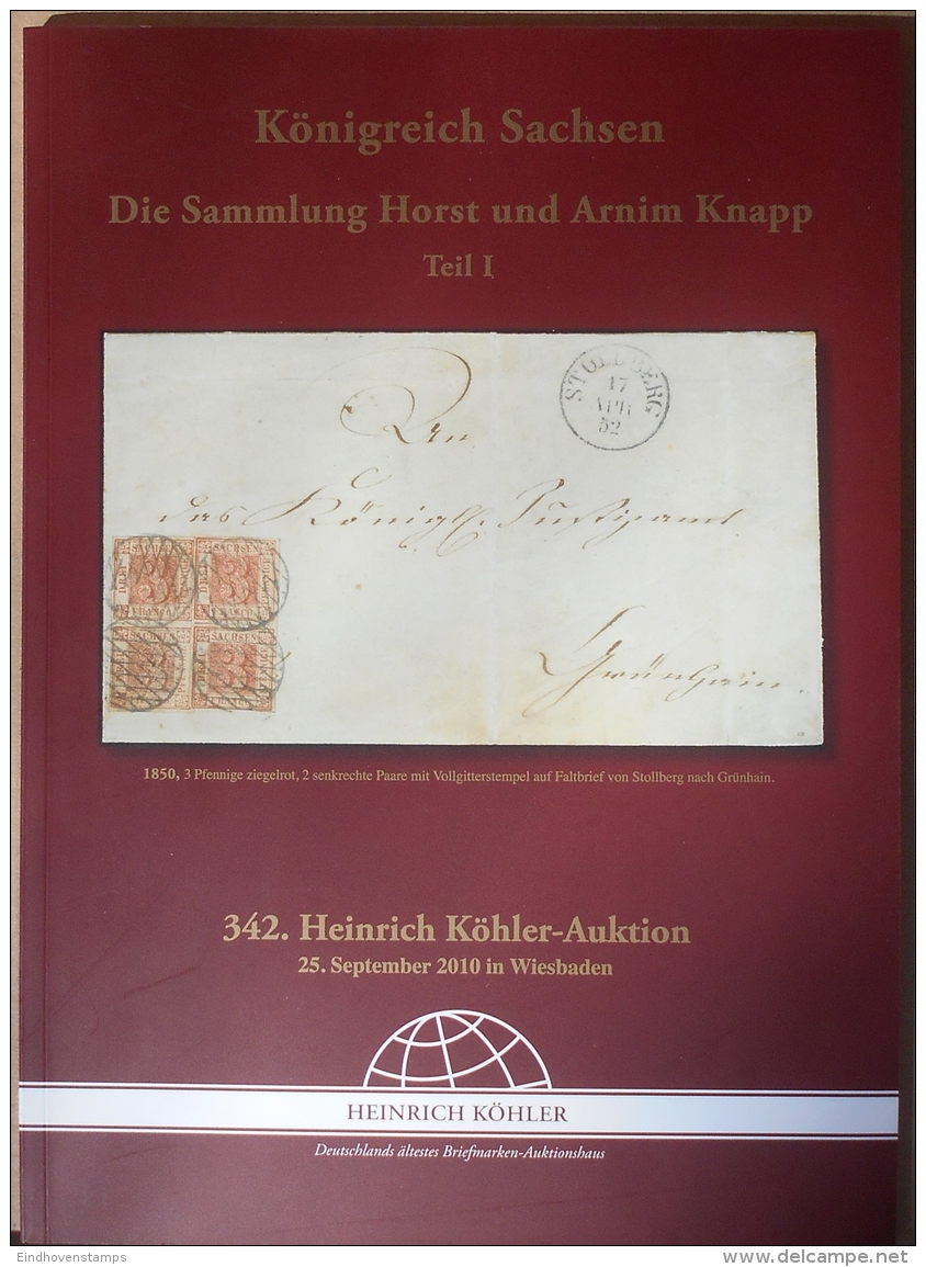 Germany, Saxony Collection,  3 Illustrated Specialized Auktions-Kataloge Köhler 2010&amp;2011, 108+92+98 Pages - Catalogues For Auction Houses