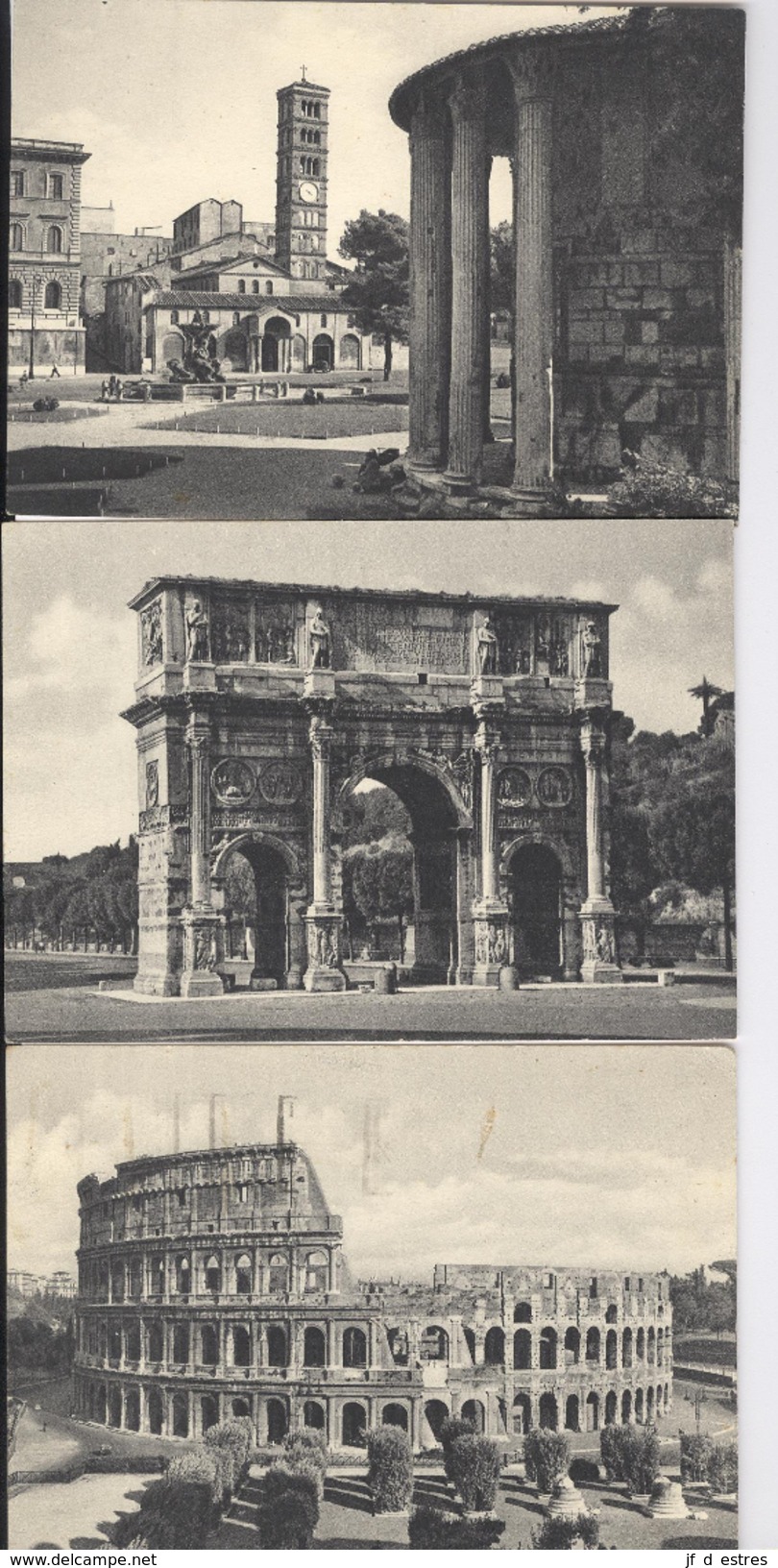 CP Roma Rome 14 cartes vers 1950 carton mat noir et blanc (une carte envoyée) Ediz Enrico Verdesi