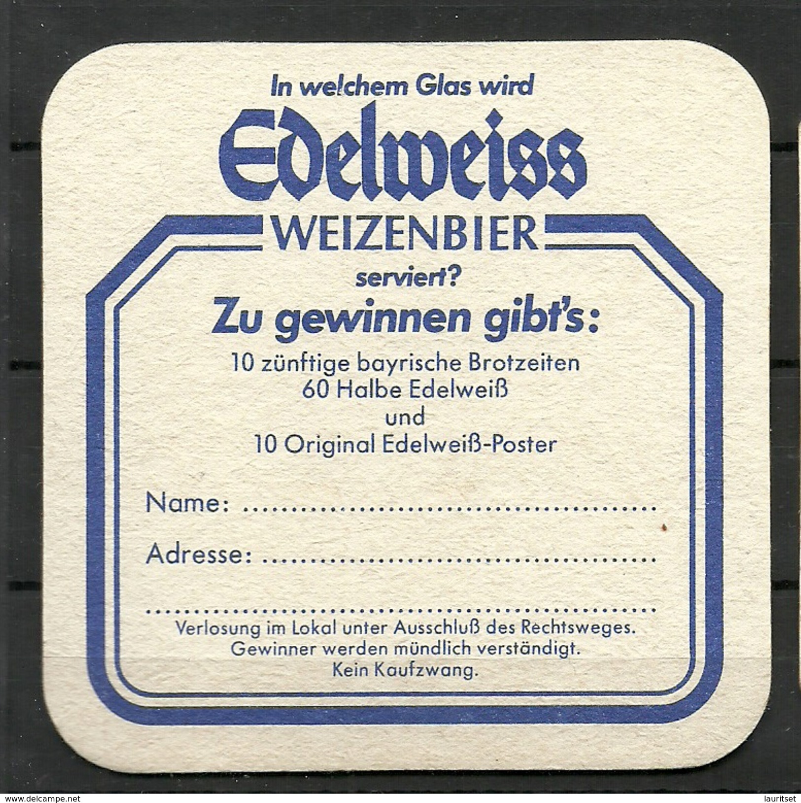 Bierdeckel Deutschland Edelweiss - Beer Mats