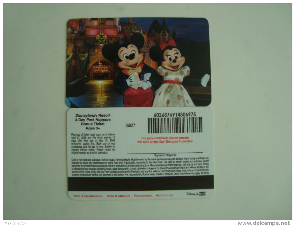 DISNEYLAND RESORT - BONUS TICKET - CARD - Other & Unclassified