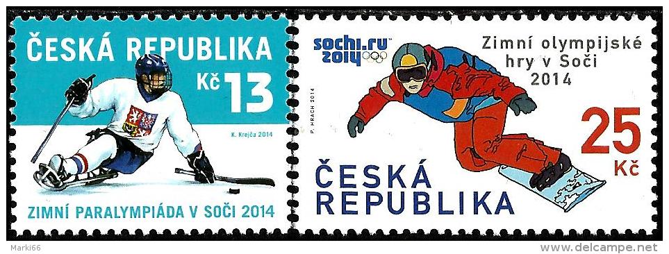 Czech Republic - 2014 - Winter Olympic And Paralympic Games In Sochi - Mint Stamp Set - Unused Stamps