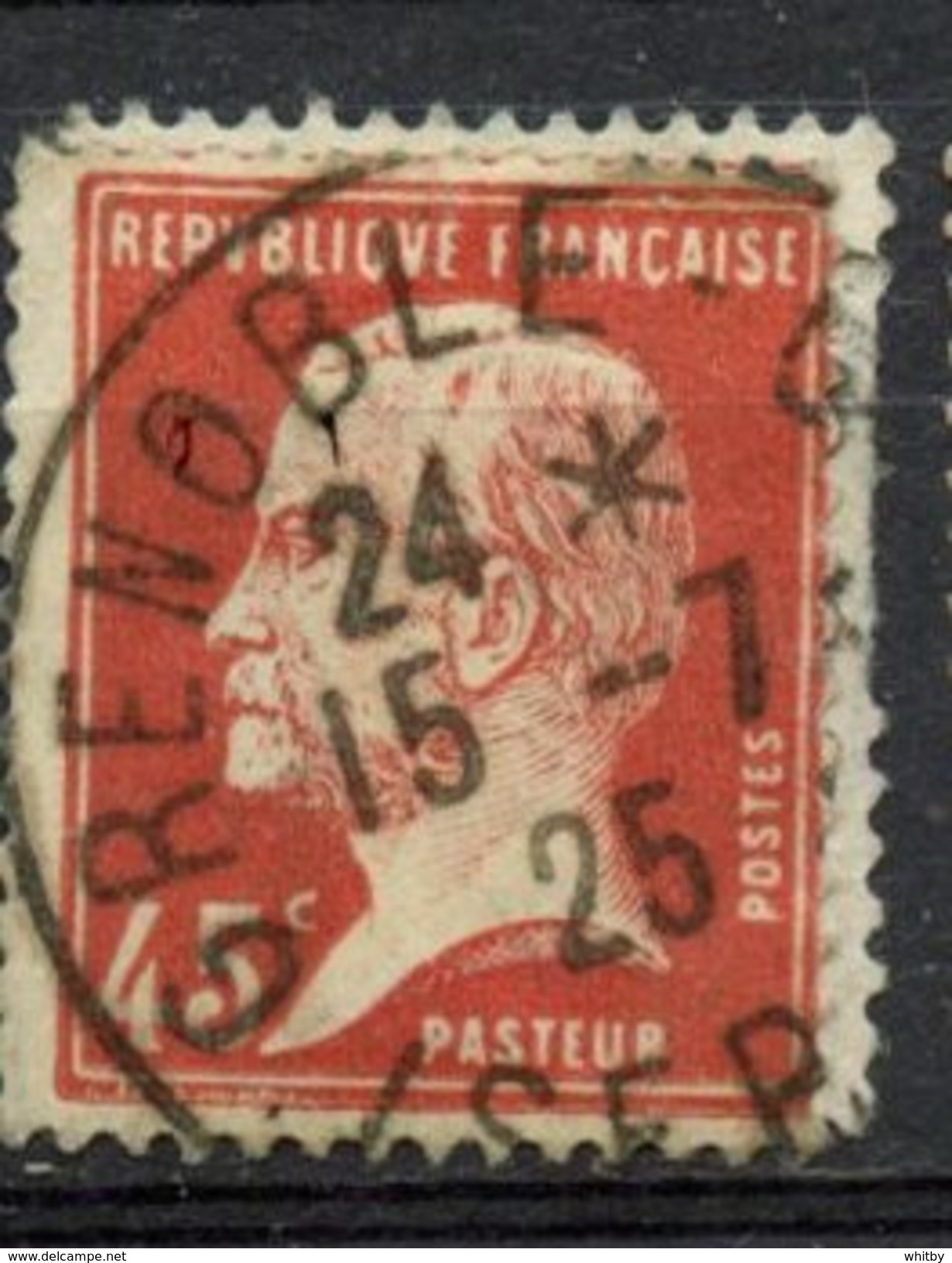 France 1924  45c Louis Pasteur	Issue #190  Used - Used Stamps