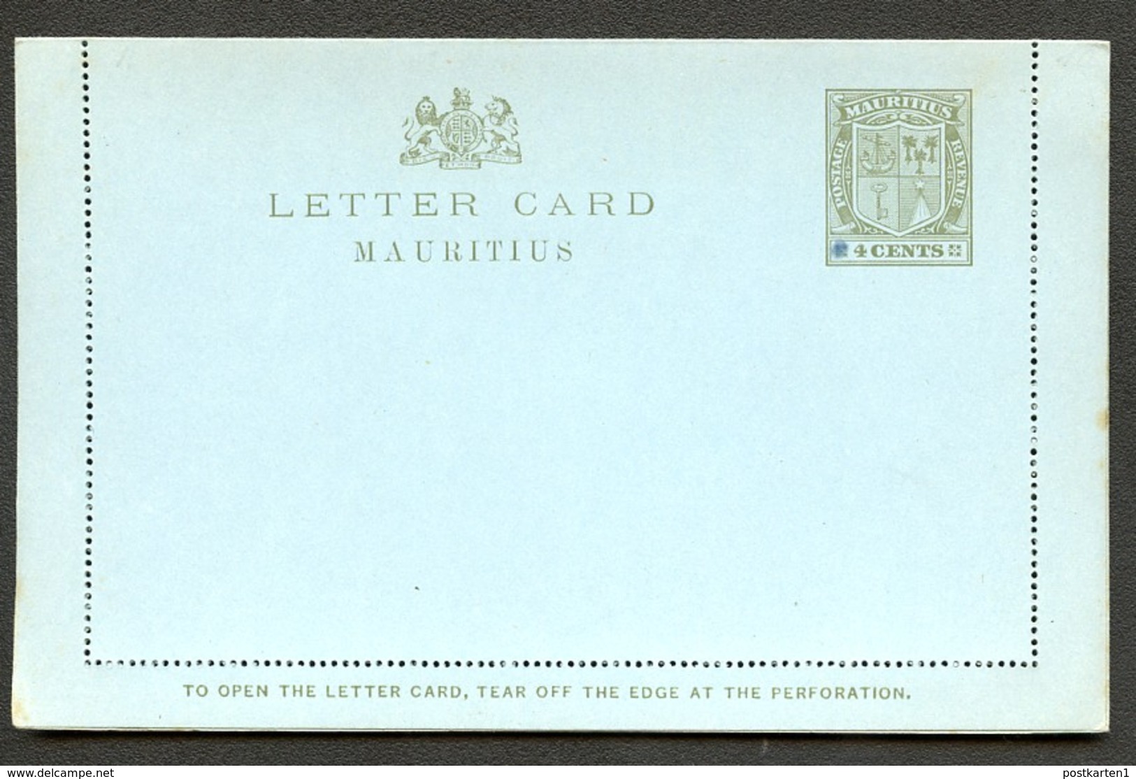 MAURITIUS Letter Card #A1 1912 - Maurice (...-1967)