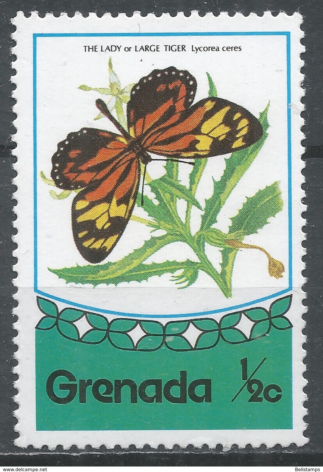 Grenada 1975. Scott #660 (MNH) Butterfly, Large Tiger * - Grenade (1974-...)