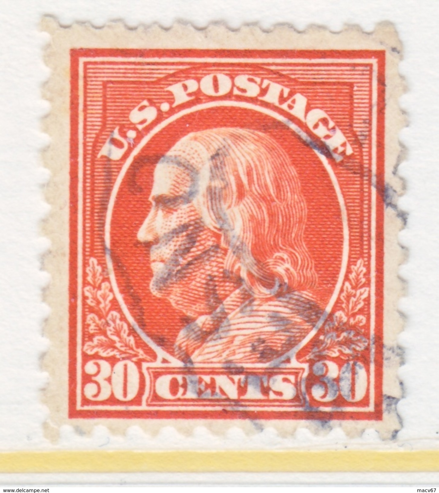 U.S. 439     Perf 10.   (o)   Single  Line Wmk.  Flat Press   1914 Issue - Used Stamps