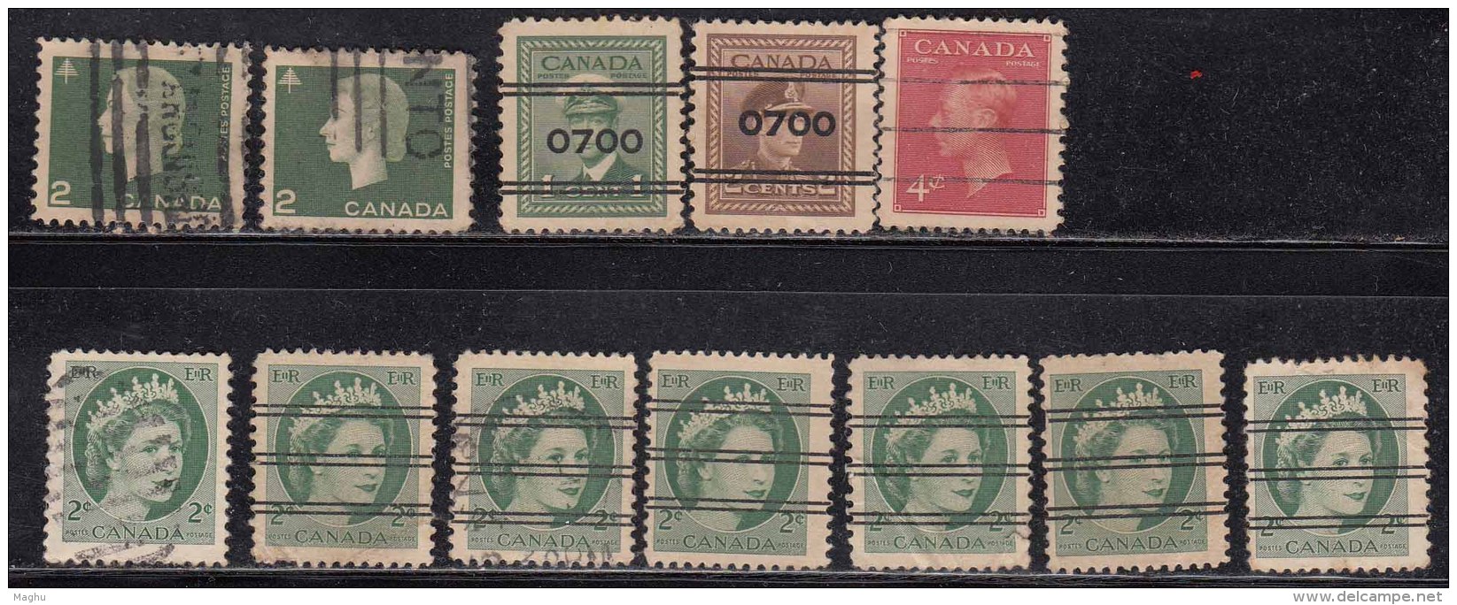 Precancel Used KGVI And QE Series, Canada Precancels, As Scan - Vorausentwertungen