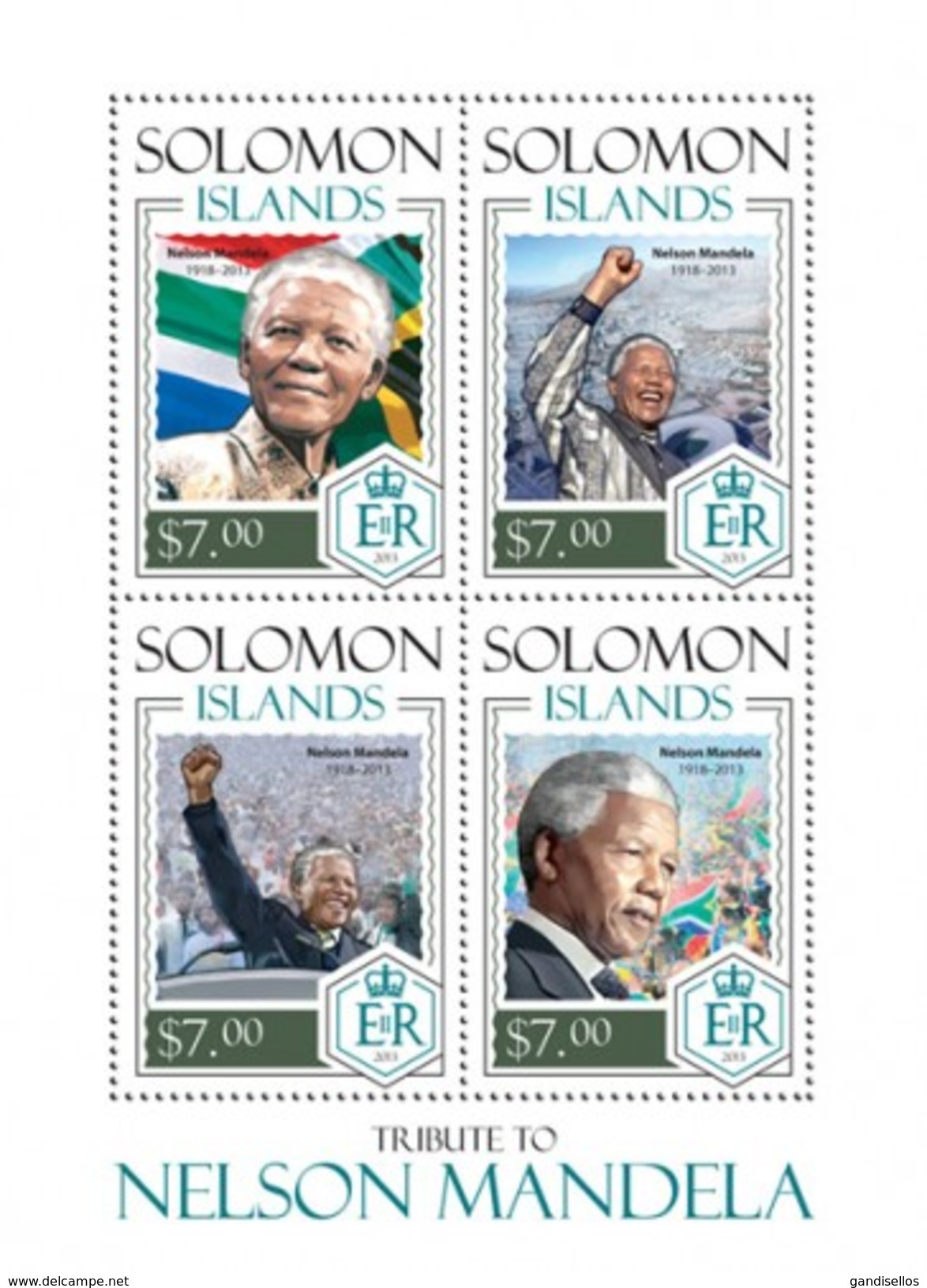 SOLOMON ISLANDS 2014 SHEET NELSON MANDELA NOBEL PRIZE Slm14113a - Solomon Islands (1978-...)