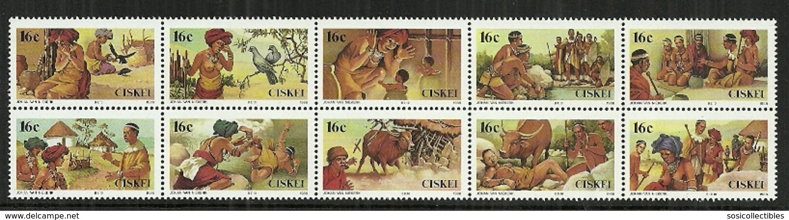 Ciskei - 1988 Folklore Full Set Of 10 MNH - Ciskei
