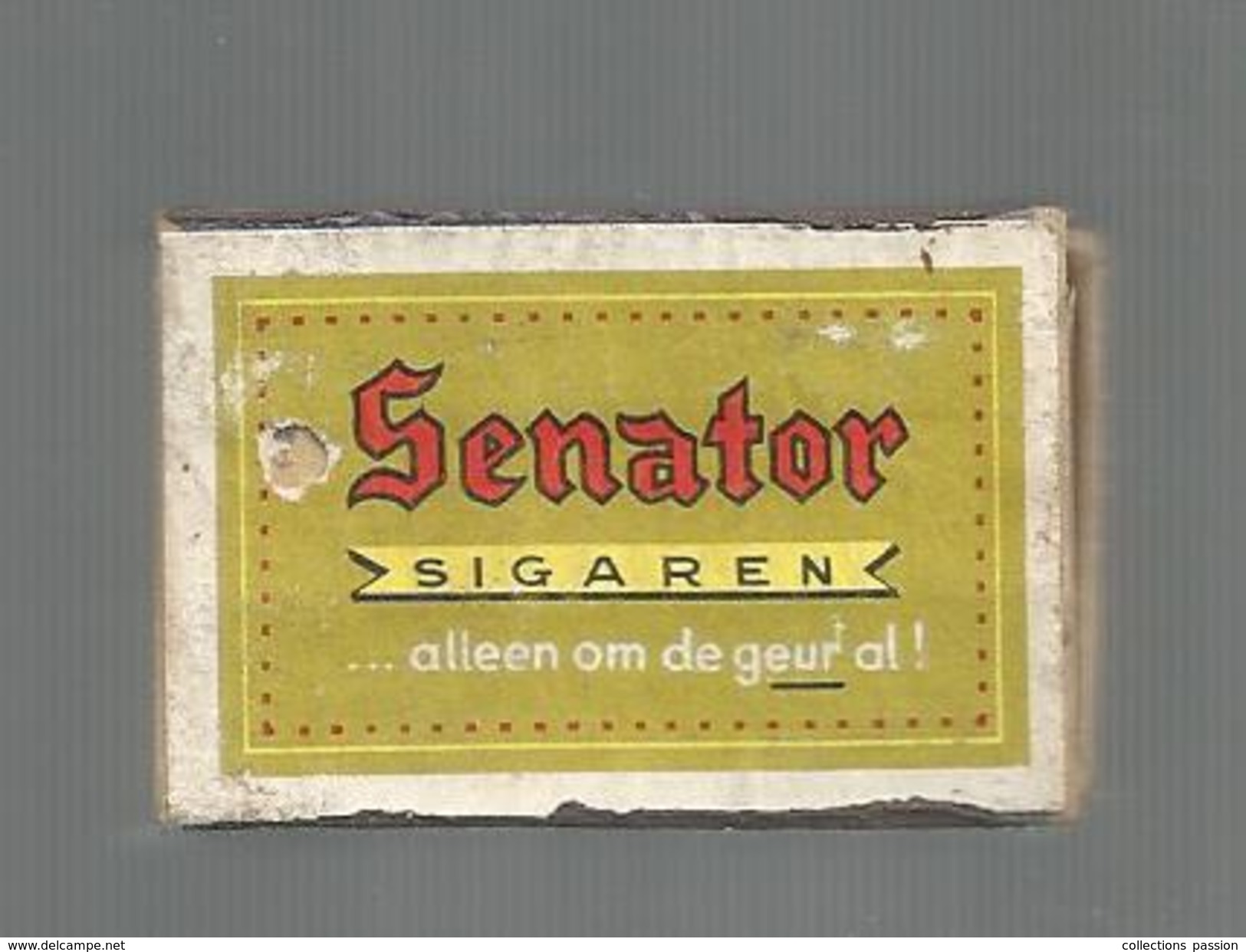 G-I-E , Tabac , Boite D'ALLUMETTES  ,  Publicité  , SENATOR , Sigaren , 4 X 2.5 , Cigarettes - Boites D'allumettes - Etiquettes