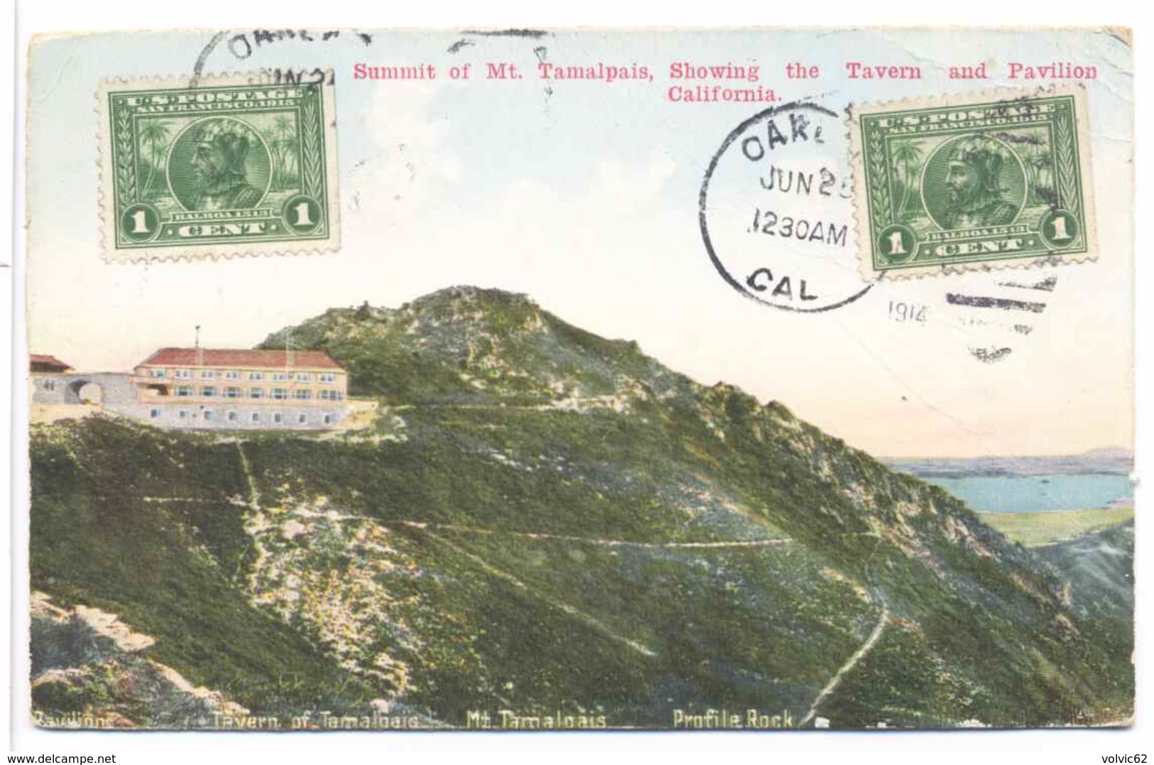 CPSM  Summit Of Mt Tamalpais Showimg The Tavern And Pavillon California  Timbres US Postal - Oakland