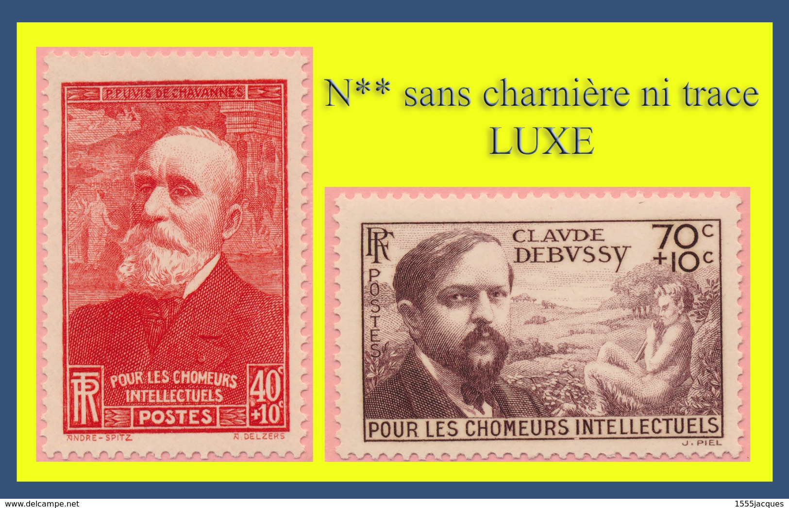 N° 436 - 437 CHÔMEURS INTELLECTUELS 1939 - PUVIS DE CHAVANNES DEBUSSY - N** SANS TRACE DE CHARNIÈRE - - Unused Stamps