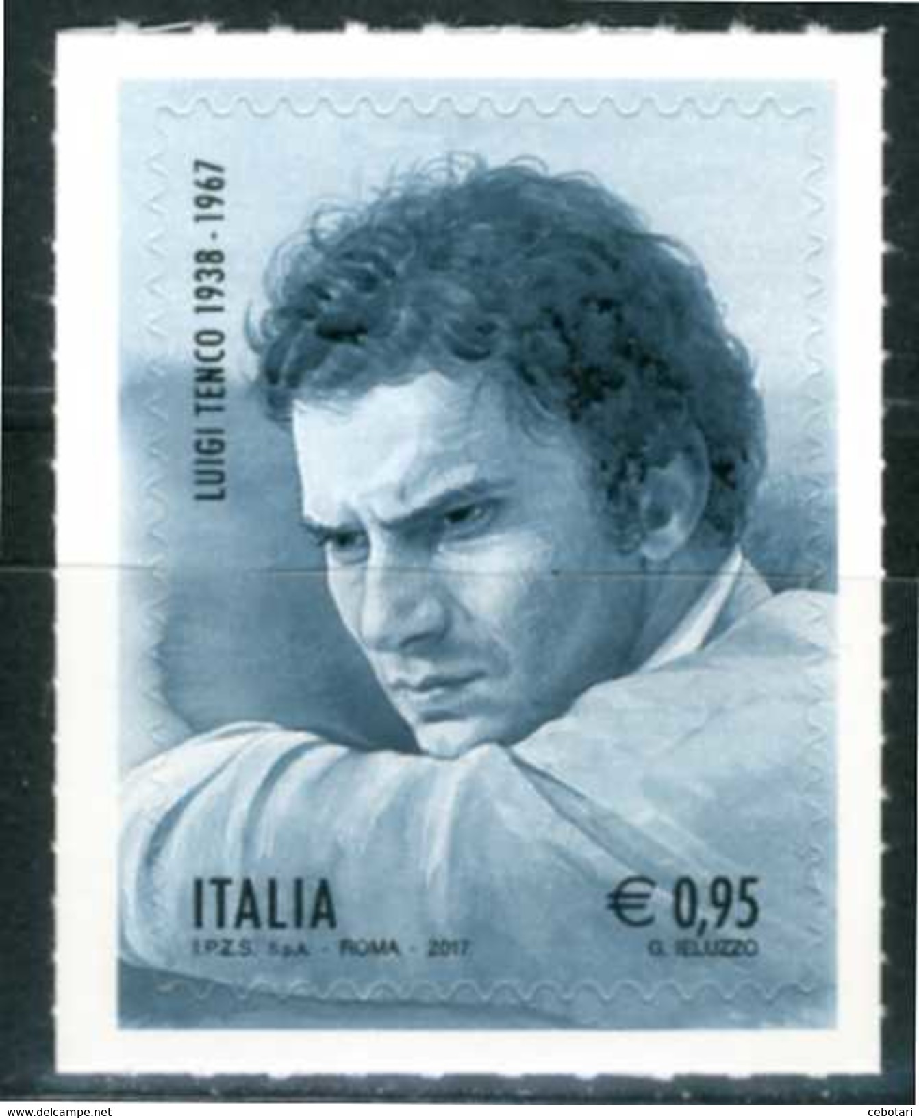 ITALIA / ITALY 2017 - Luigi Tenco  - 1 Val. Autoadesivo MNH Come Da Scansione. - Cantanti