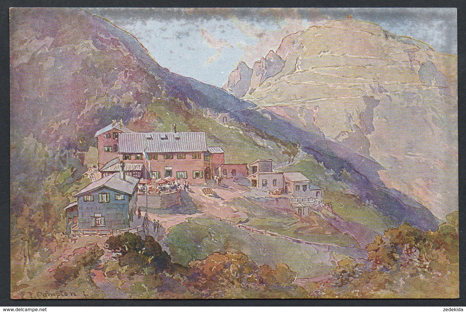 A2672 - Alte Ansichtskarte - Gemälde - Edward Theodor Compton - Herzogstand Haus - Fuchs - N. Gel - Compton, E.T.