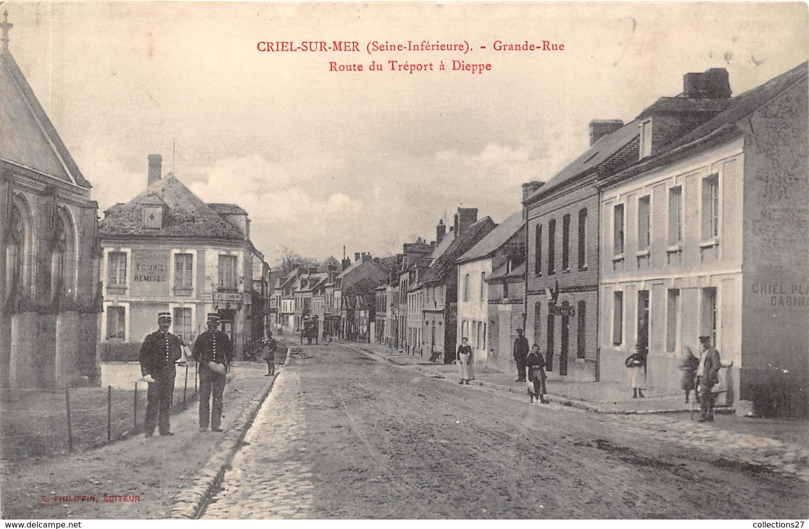 80-CRIEL-SUR-MER- GRANDE RUE , ROUTE DU TREPORT A DIEPPE - Criel Sur Mer