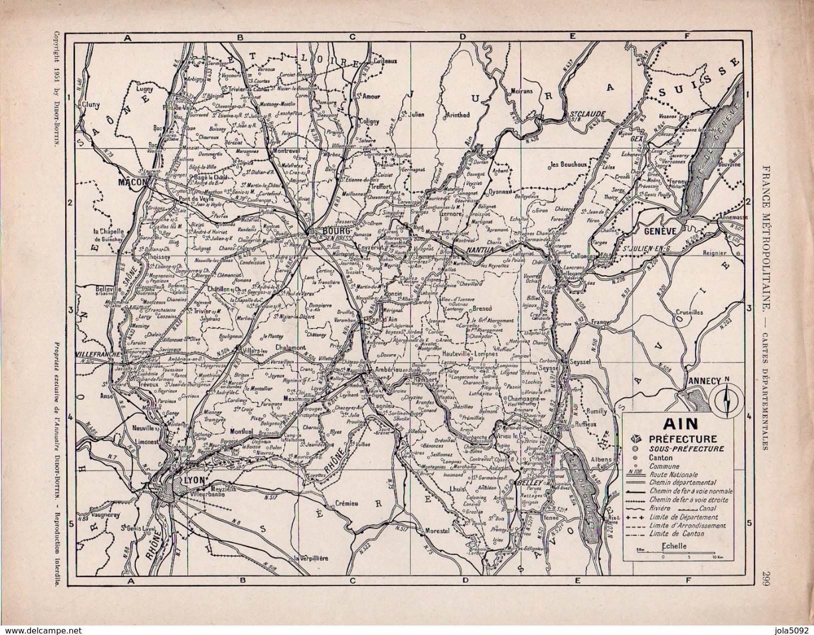 Plan Du Département De L´AIN - Geographical Maps