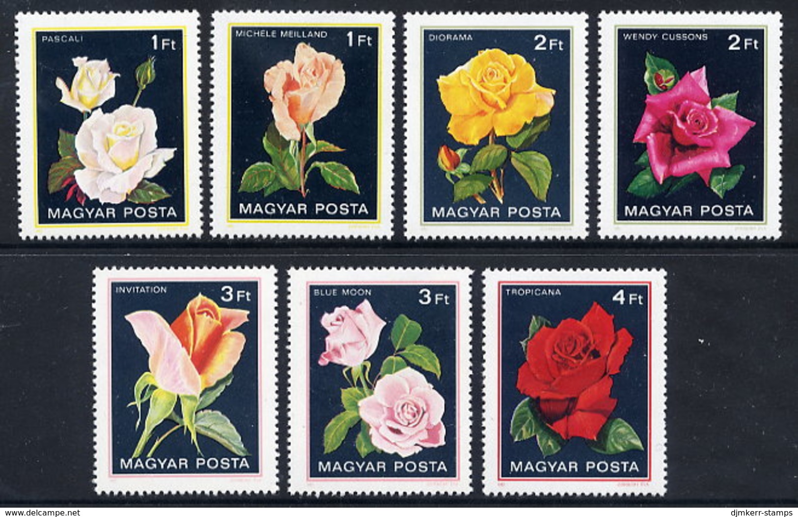 HUNGARY 1982 Roses  MNH /**.  Michel 3548-54 - Rozen